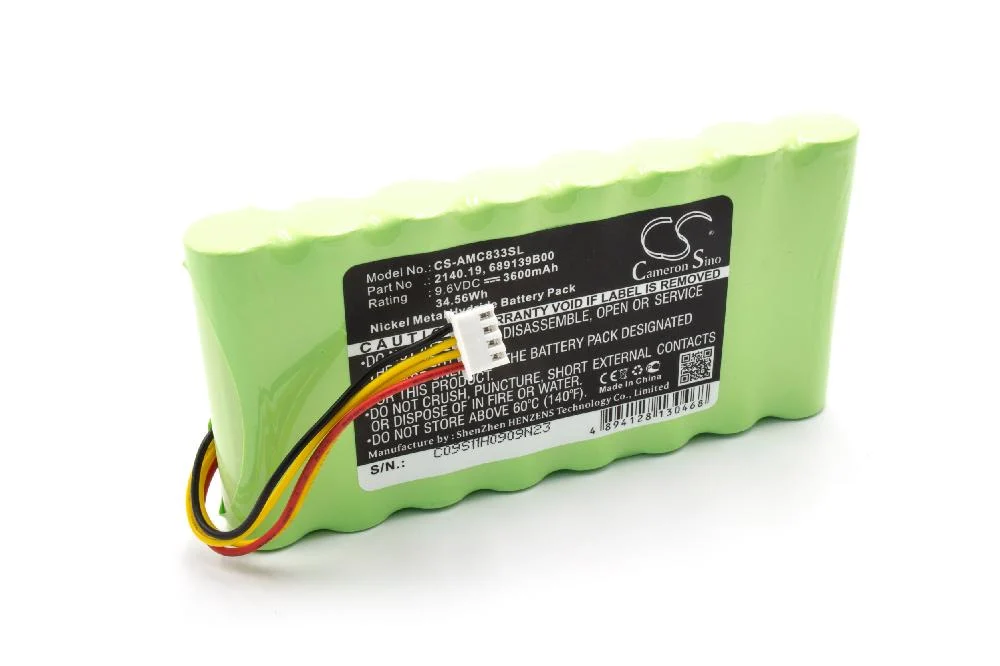 Batterie remplace AMC 2140.19, 689139B00, 694233 outil de mesure AMC - 3600mAh 9,6V NiMH