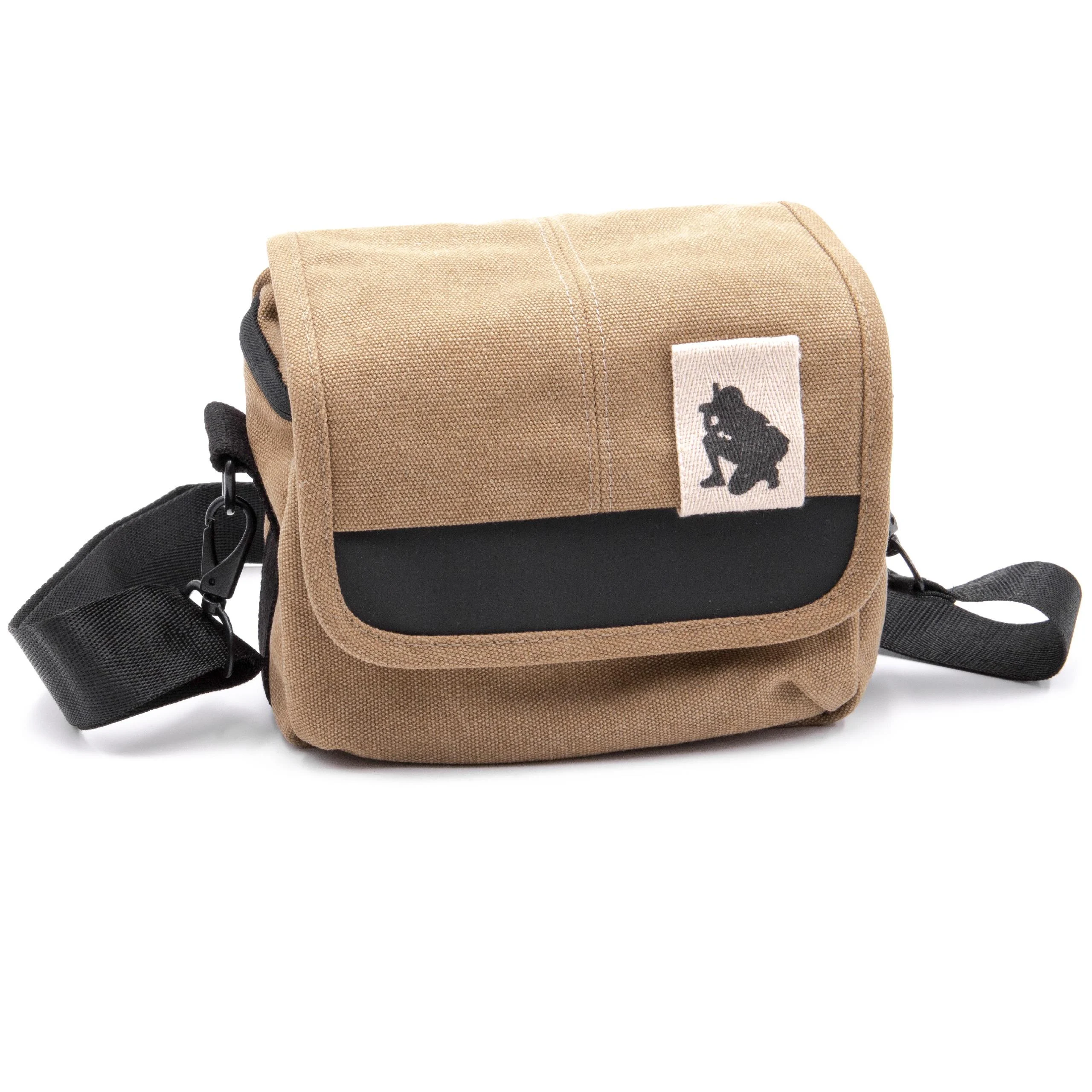 Sacoche pour appareil photo Panasonic, Nikon, Sony Coolpix – brun, avec sangle, 19x16x 14cm - Accessoires pour appareils photo