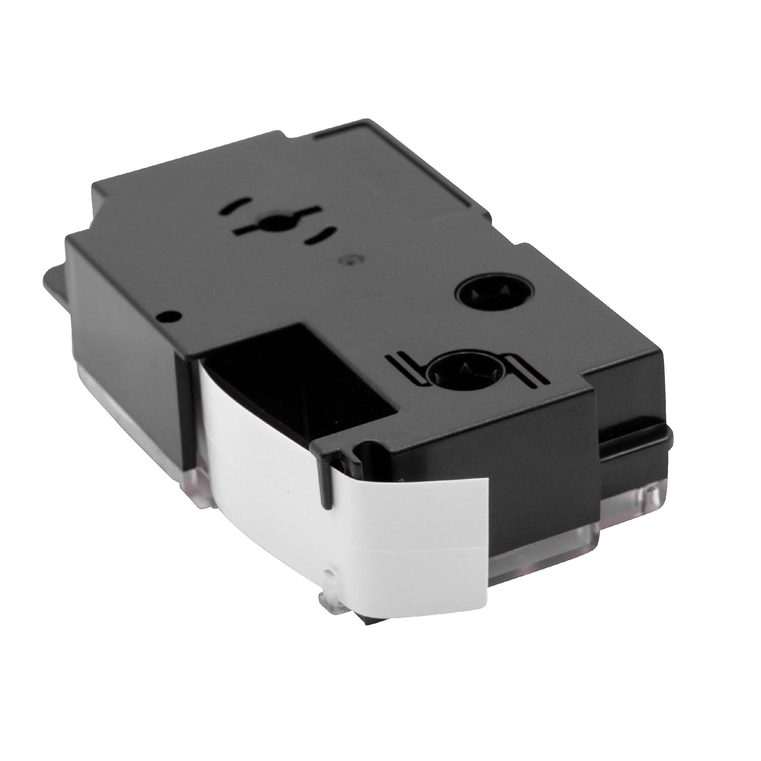 Cassette à ruban remplace Casio XR-18GWE - 18mm lettrage Noir ruban Blanc, plastique