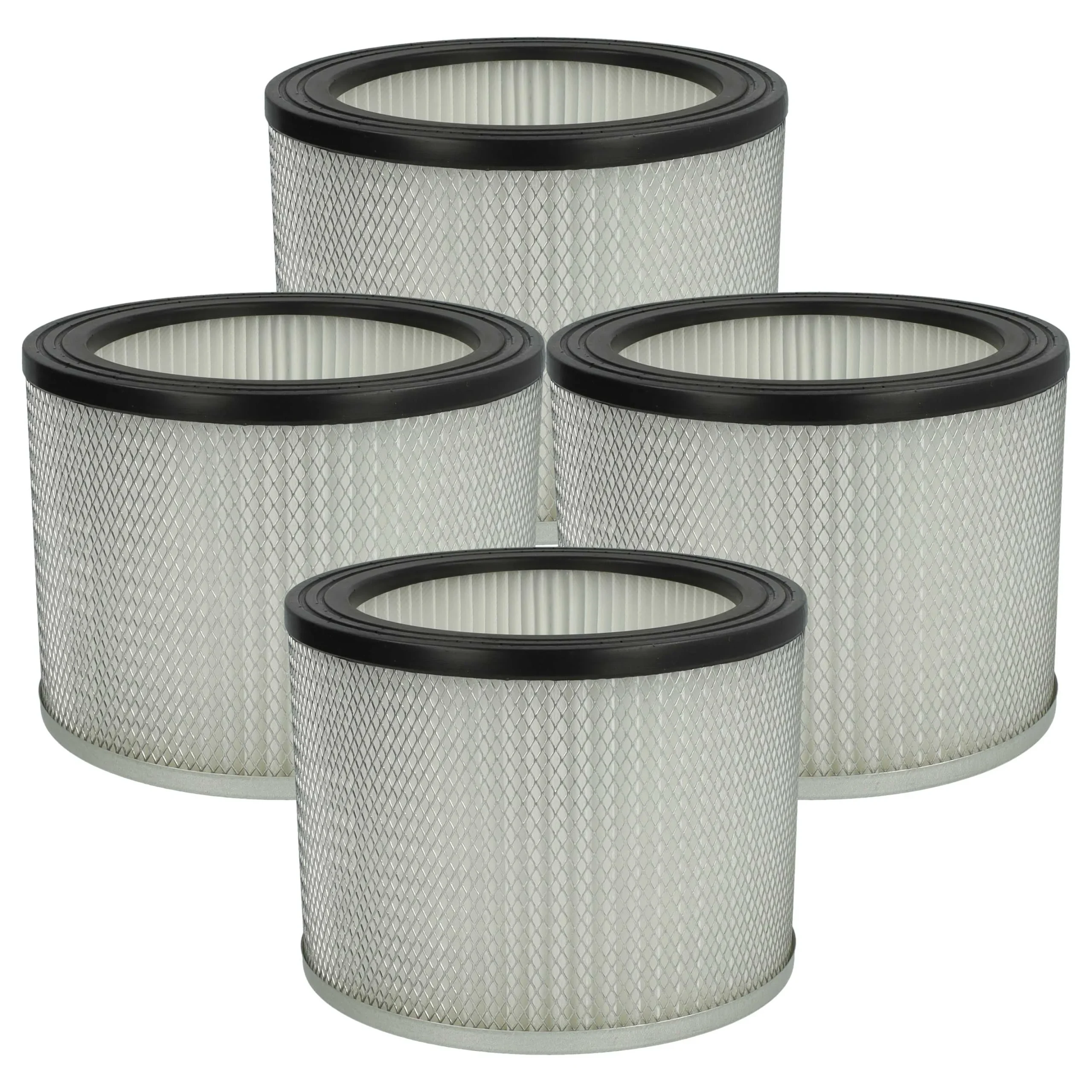 4x Filtre remplace ROWI 212010019 pour aspirateur de cheminée Rowi - filtre plissé, blanc / argenté