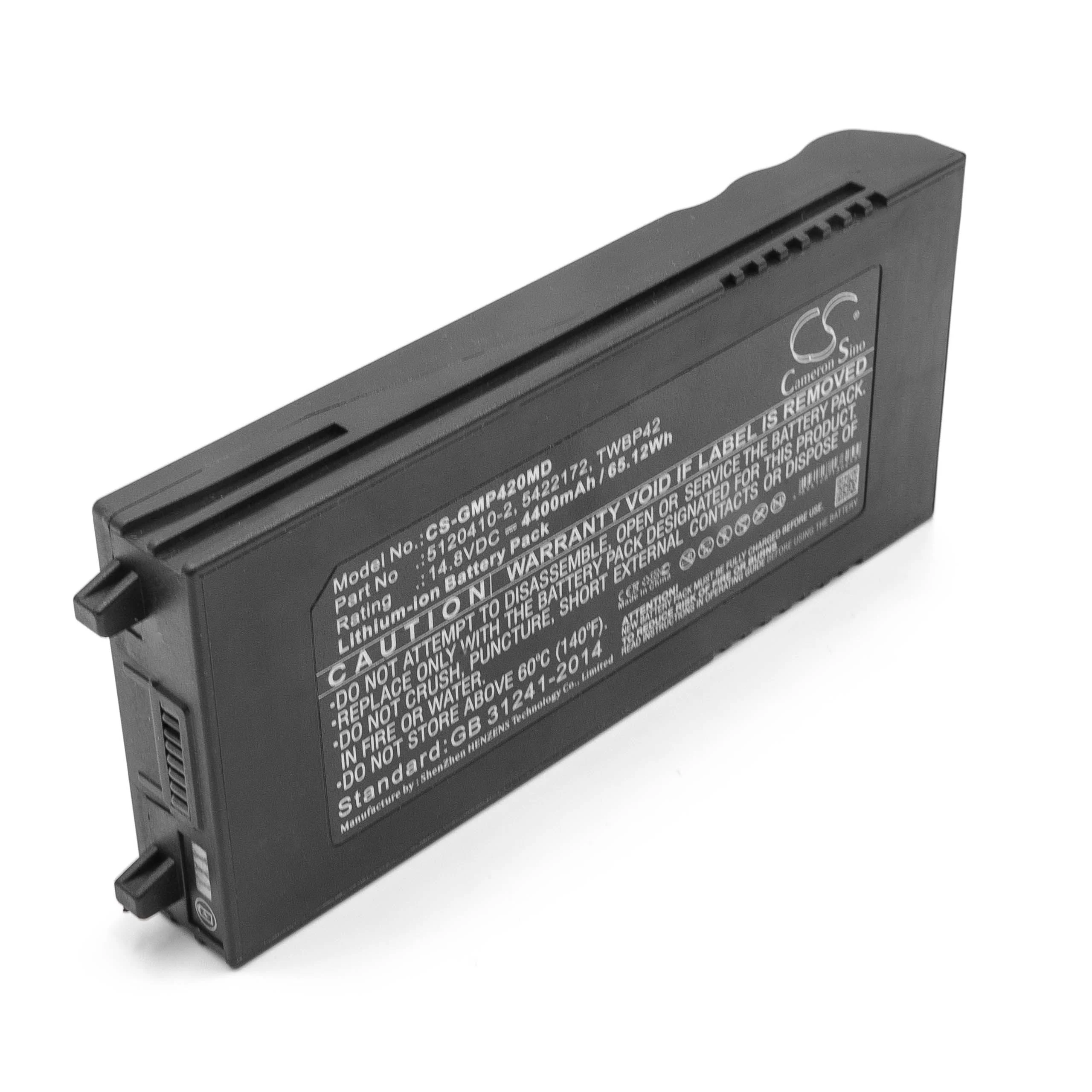 Batterie remplace GE M2836, M2836NO, 5422172, 5120410-2 pour appareil médical GE - 4400mAh 14,8V Li-ion