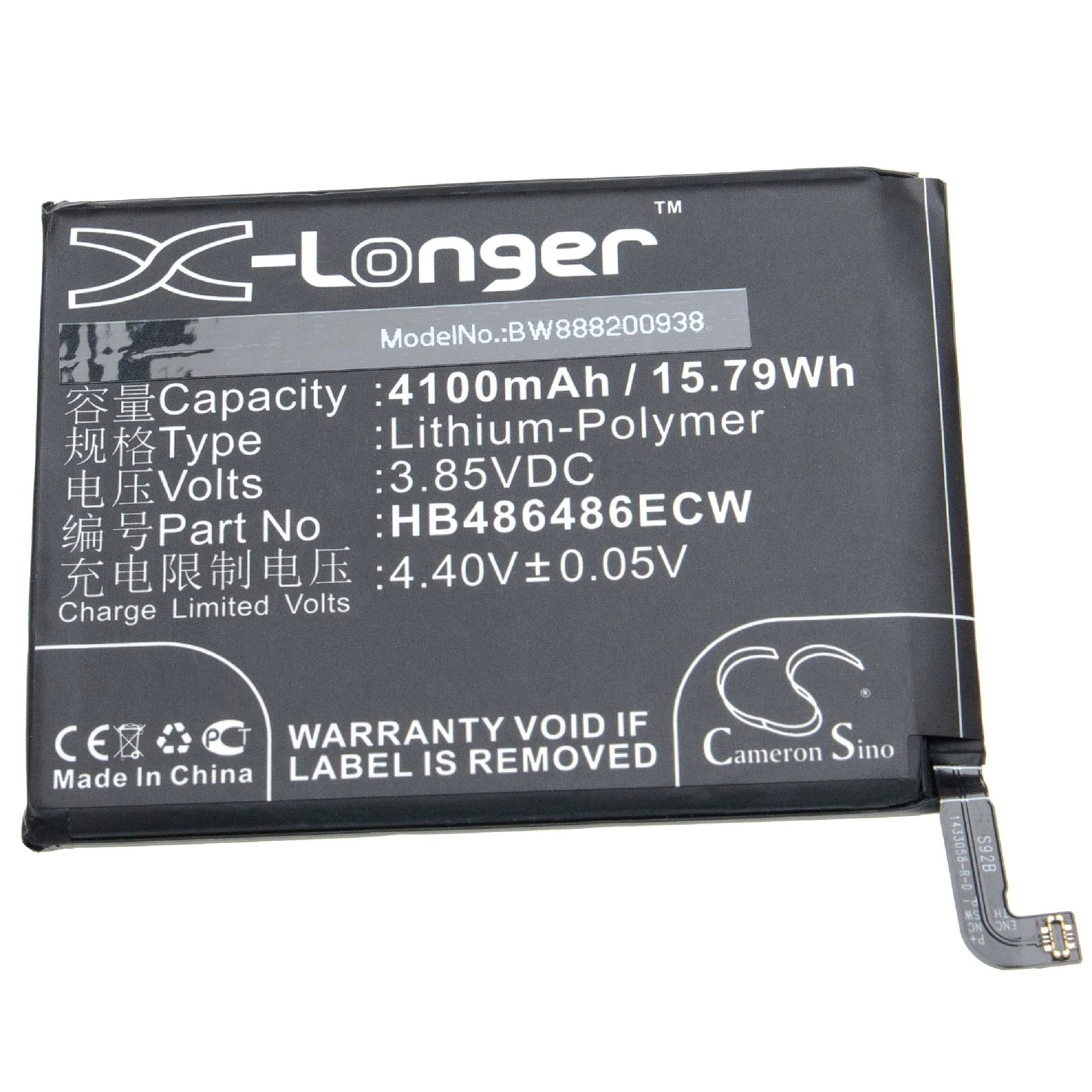 Batterie remplace Huawei HB486486ECW téléphone portable Huawei - 4100mAh 3,85V Li-polymère
