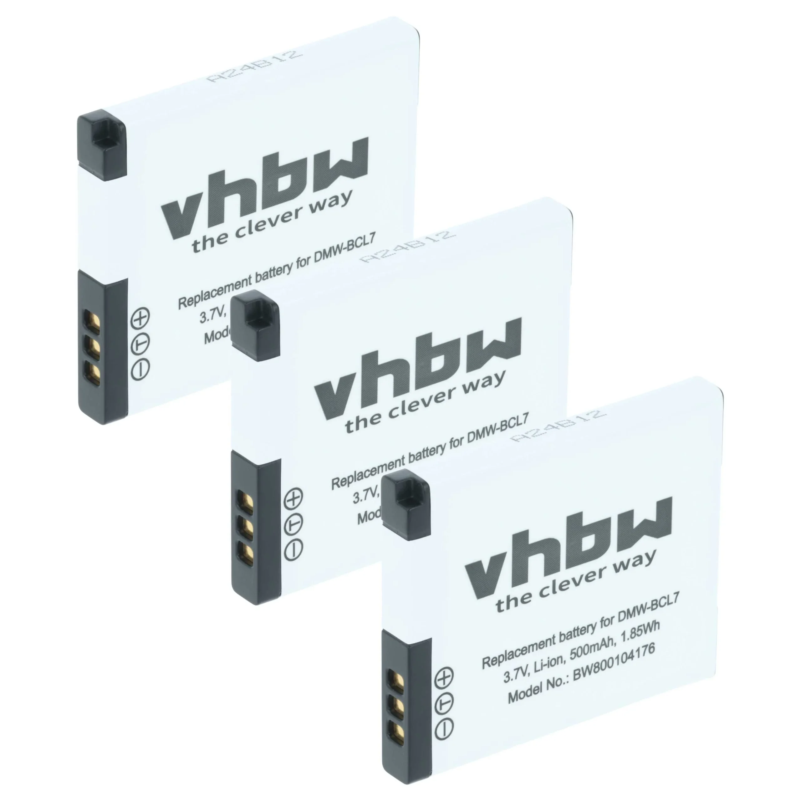 3x Batteries remplace Panasonic DMW-BCL7, DMW-BCL7E pour appareil photo Panasonic- 500mAh 3,6V Li-ion