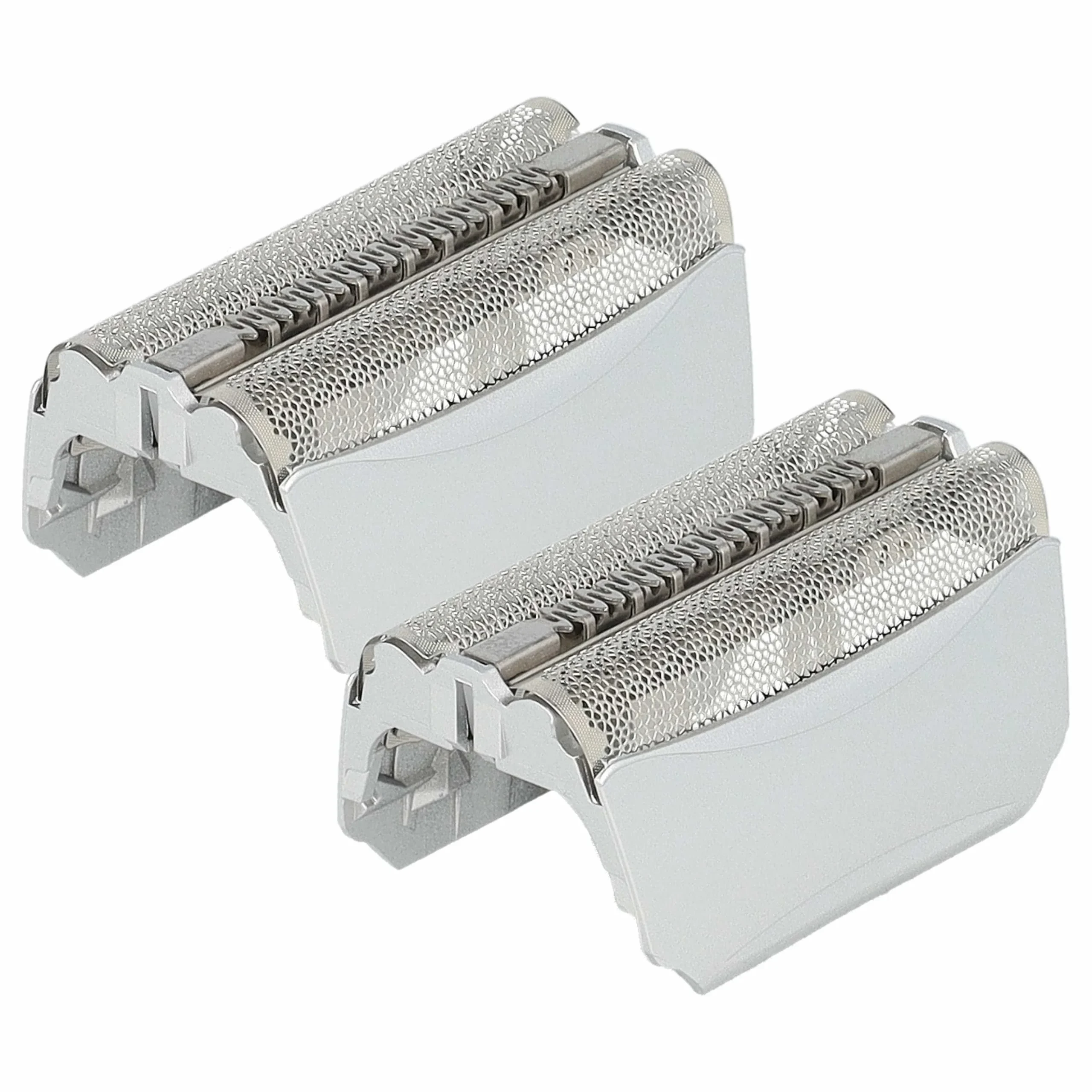 2x Grilles doubles remplace Braun 51S, 51B pour rasoir Braun - avec cadre de tête, argenté