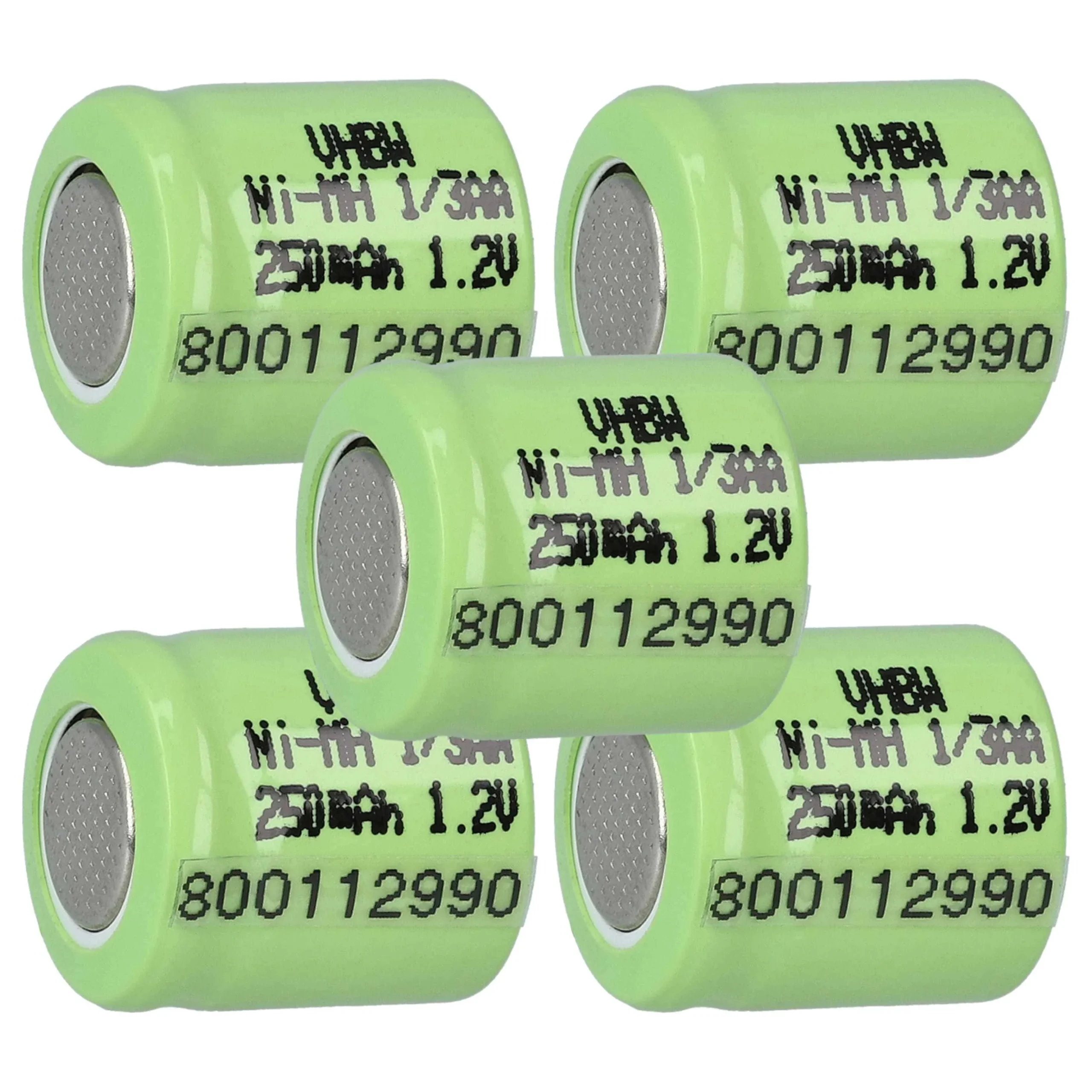 Batterie (5 pcs.) remplace 1/3AA modèle radio-télécommandé - 250mAh 1,2V NiMH
