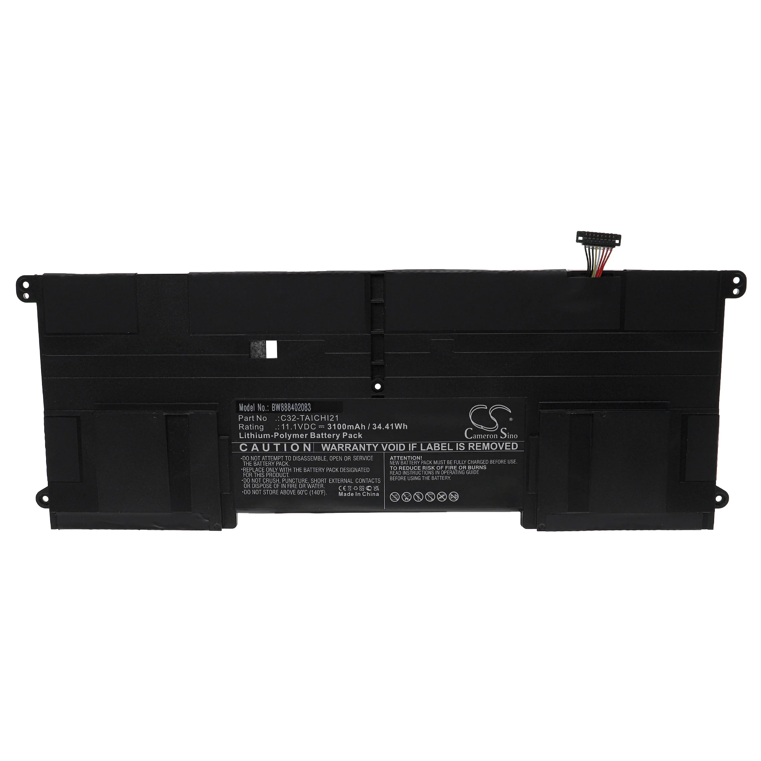 Batterie remplace Asus C32-TAICHI21 pour ordinateur portable Asus- 3100mAh 11,1V Li-polymère