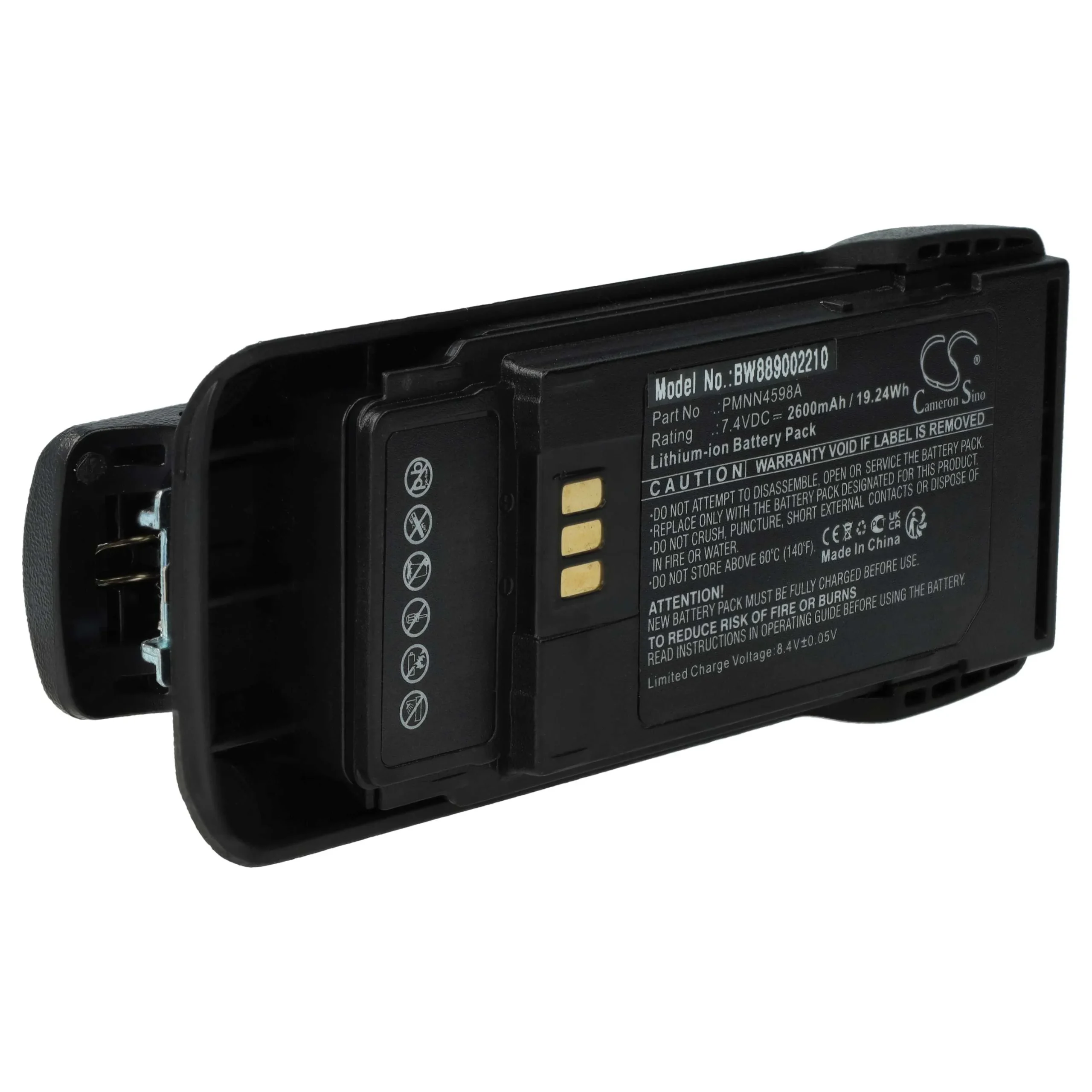 Batterie remplace Motorola PMNN4600A, PMNN4598A pour radio talkie-walkie Motorola- 2600mAh 7,4V Li-ion