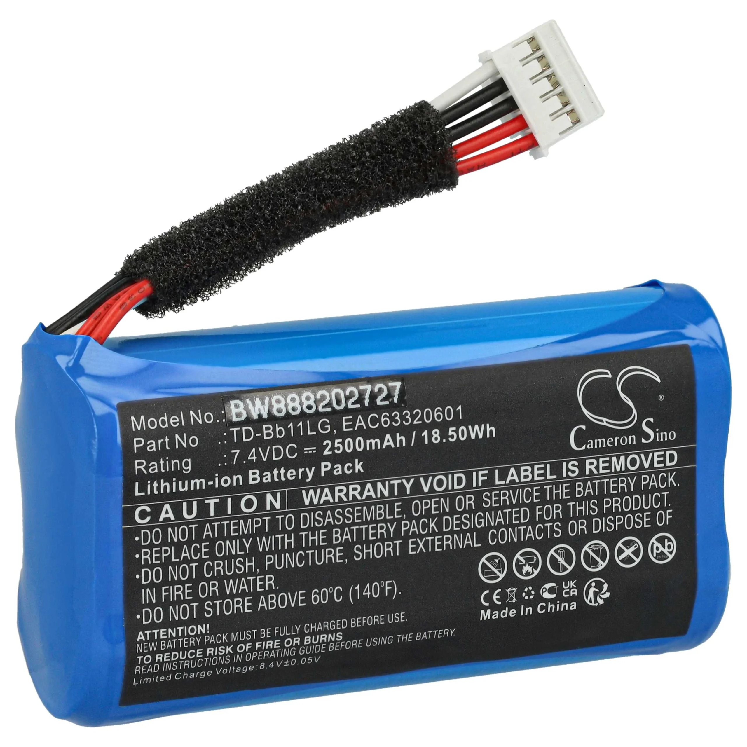Batterie remplace LG TD-Bb11, EAC63918901, EAC63320601 enceinte LG - 2500mAh 7,4V Li-ion