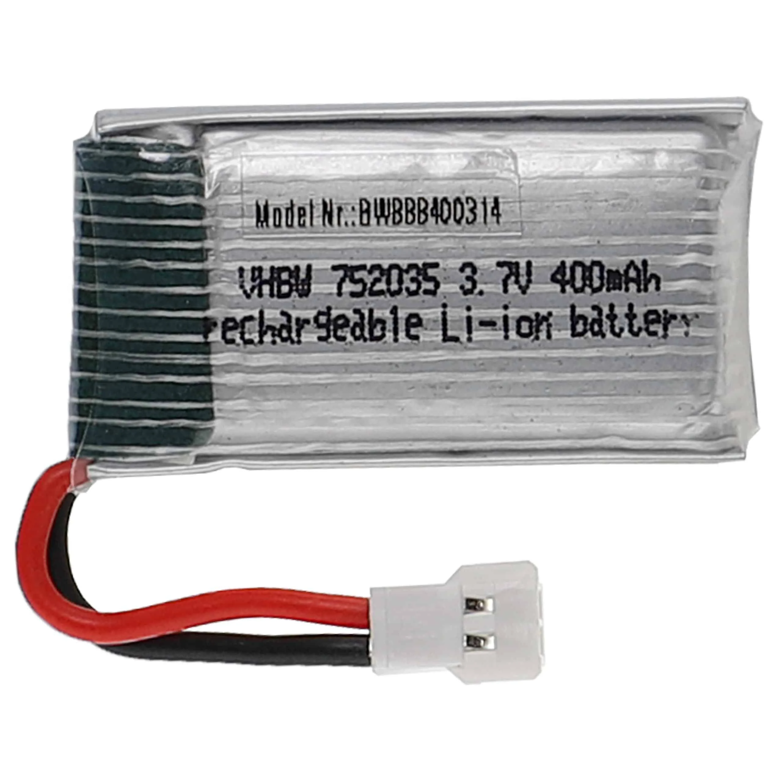 Batterie modèle radio-télécommandé - 400mAh 3,7V Li-polymère, XH 2.54 2P