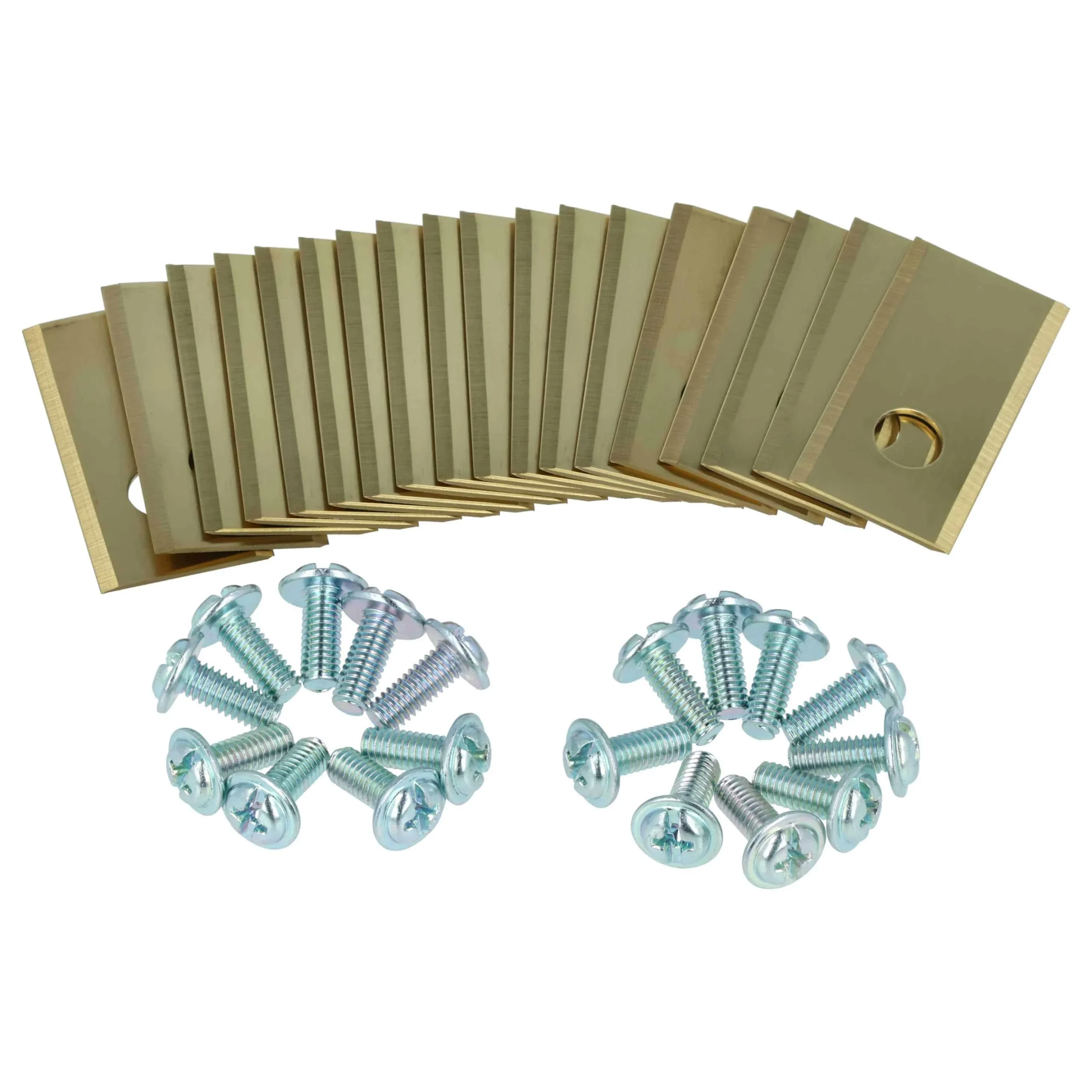18x Lames pour tondeuse Philips, Scheppach, Worx, Landxcape – Couteaux apatite de titane, Silber Gold - Accessoires pour outils