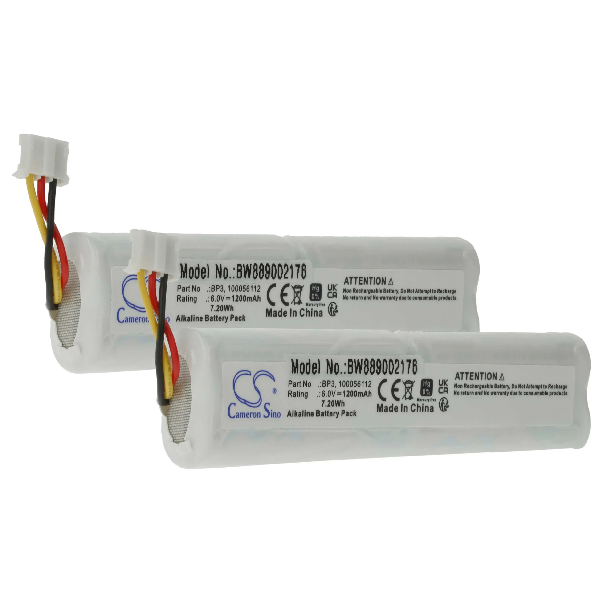 2x Piles remplace Telenot BP3, 100056112 pour centrale d'alarme Telenot - 1200mAh 6V alcaline