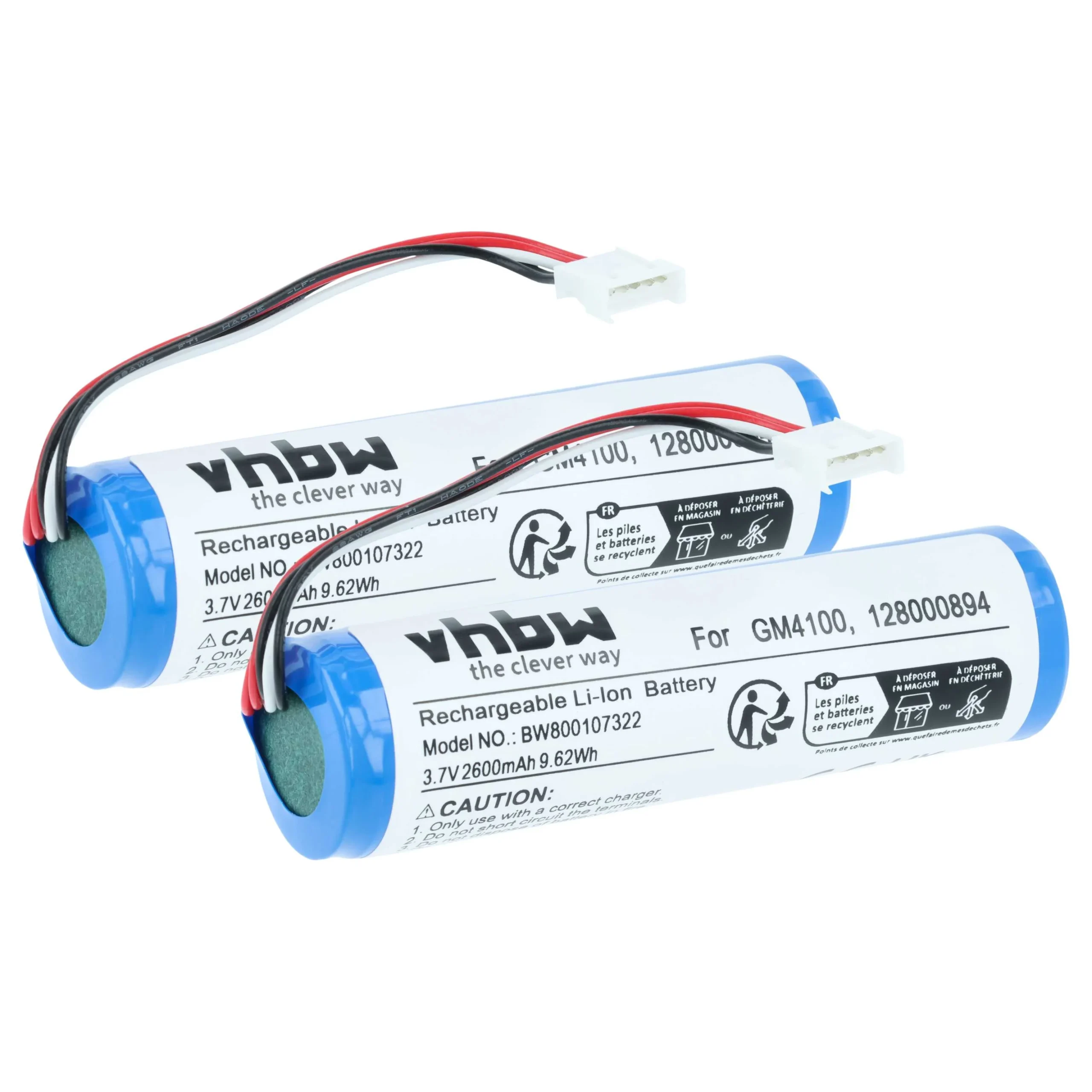 2x Batteries remplace 128000894, RBP-GM40 pour scanner de code-barre Datalogic - 2600mAh 3,7V