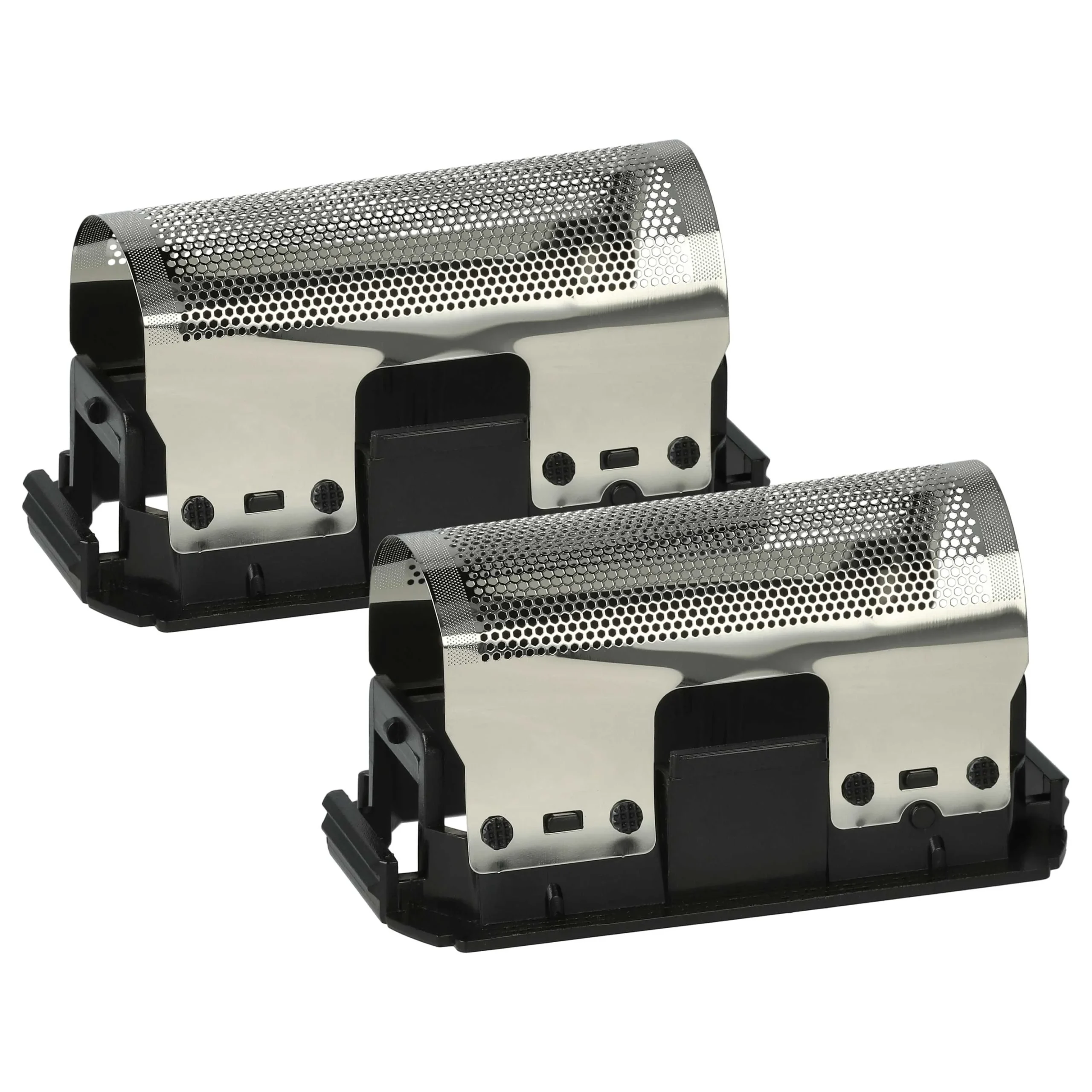 2x Grilles remplace Braun 265, 5235760, SB235, SB265, 235 pour rasoir Braun - avec cadre de tête, noir/argenté