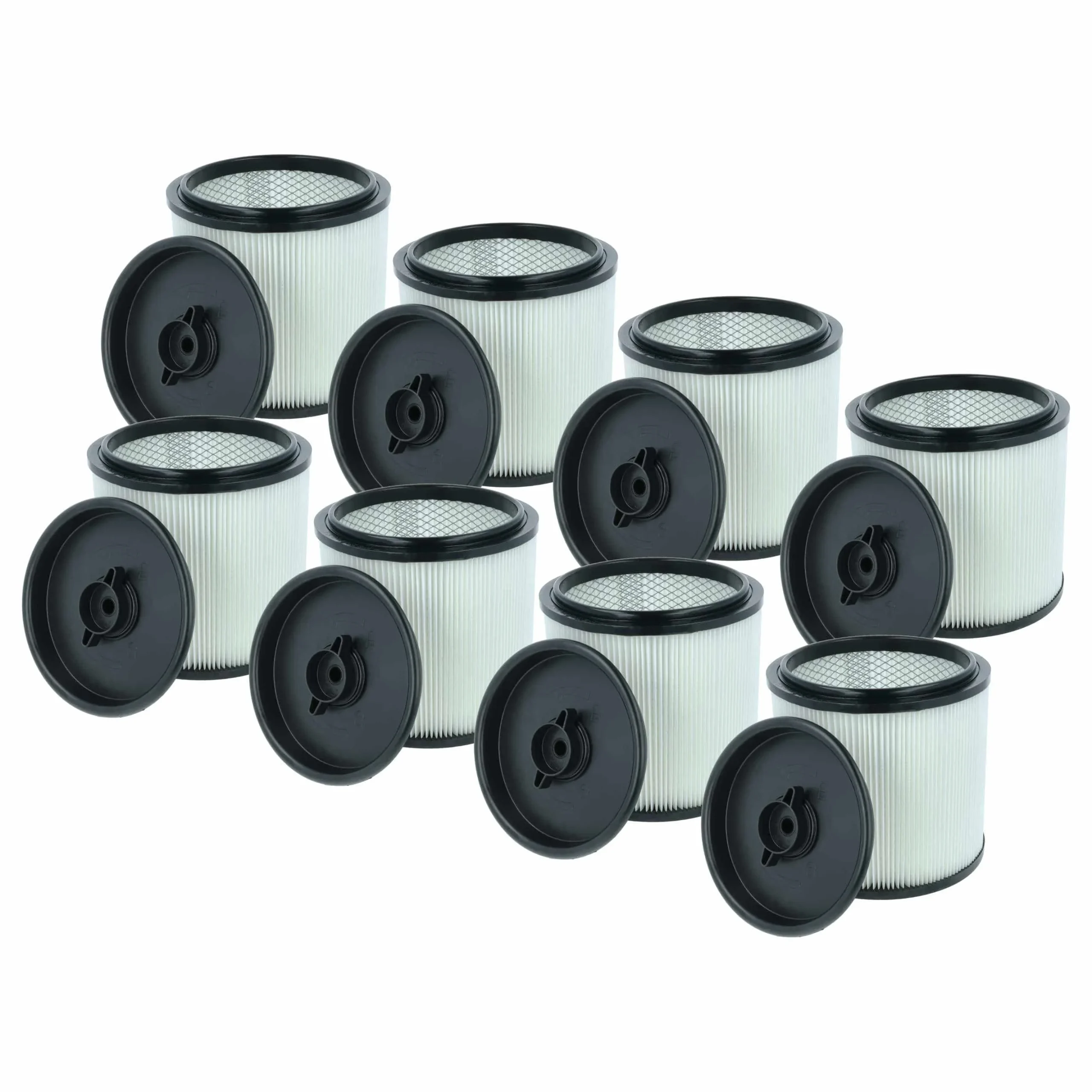 8x Filtre remplace EINHELL Accessory 2351126 pour aspirateur Einhell - filtre plissé, noir / blanc