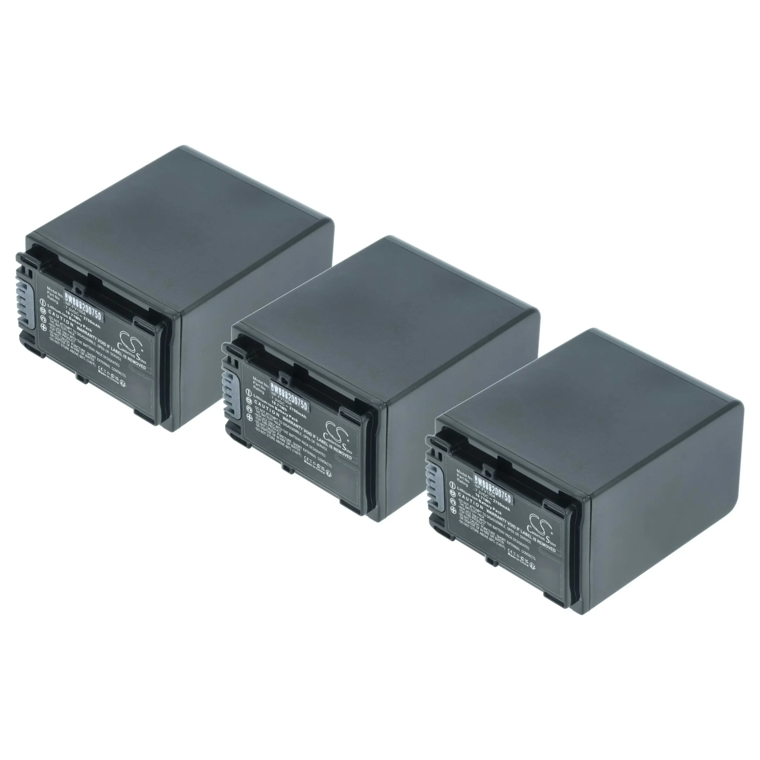 3x Batteries remplace Sony NP-FV100A pour caméscope Sony- 2700mAh 7,3V Li-ion