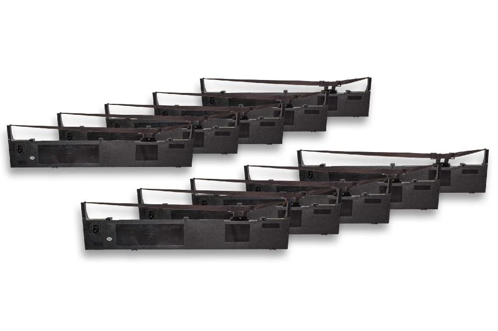 10x Ruban encreur remplace Epson S015086, C13S015086 pour imprimante matricielle / étiquette - noir