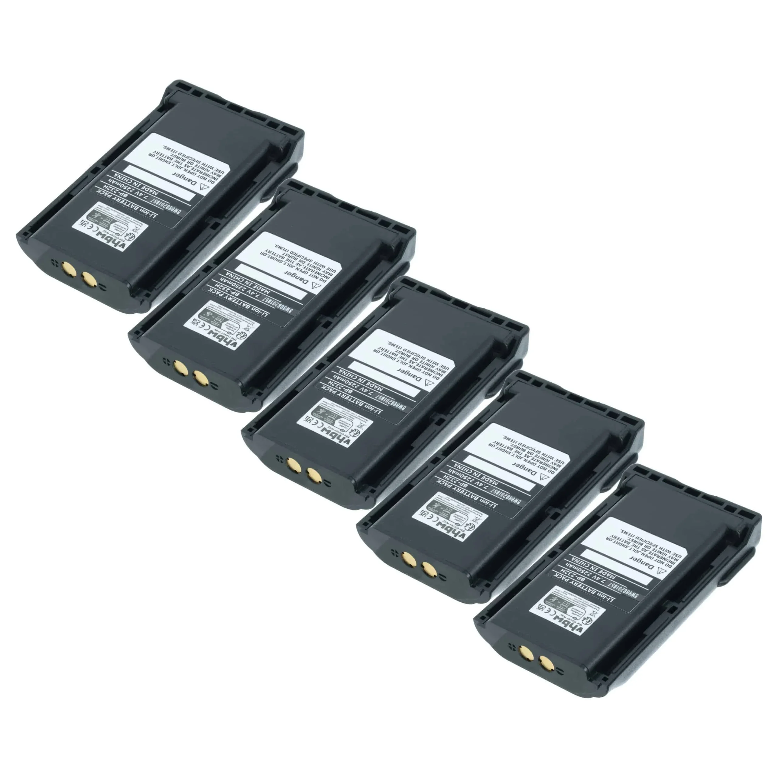 5x Batteries remplace Icom BJ-2000, BP-231, BP-230, BP-230N pour radio talkie-walkie Icom- 2250mAh 7,2V Li-ion