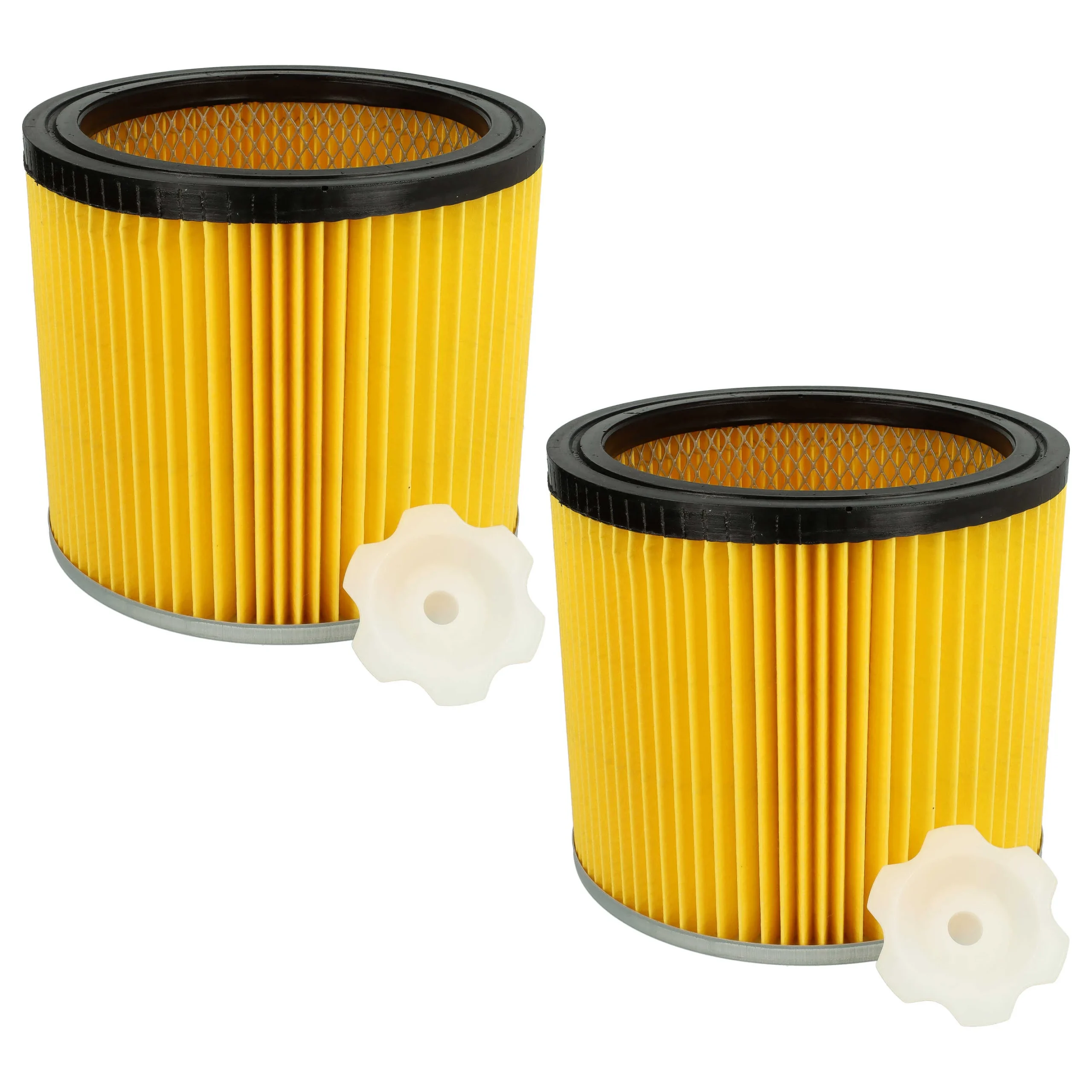 2x Filtre remplace Bosch 2607432001 pour aspirateur Bosch - filtre plissé, noir / argenté / jaune