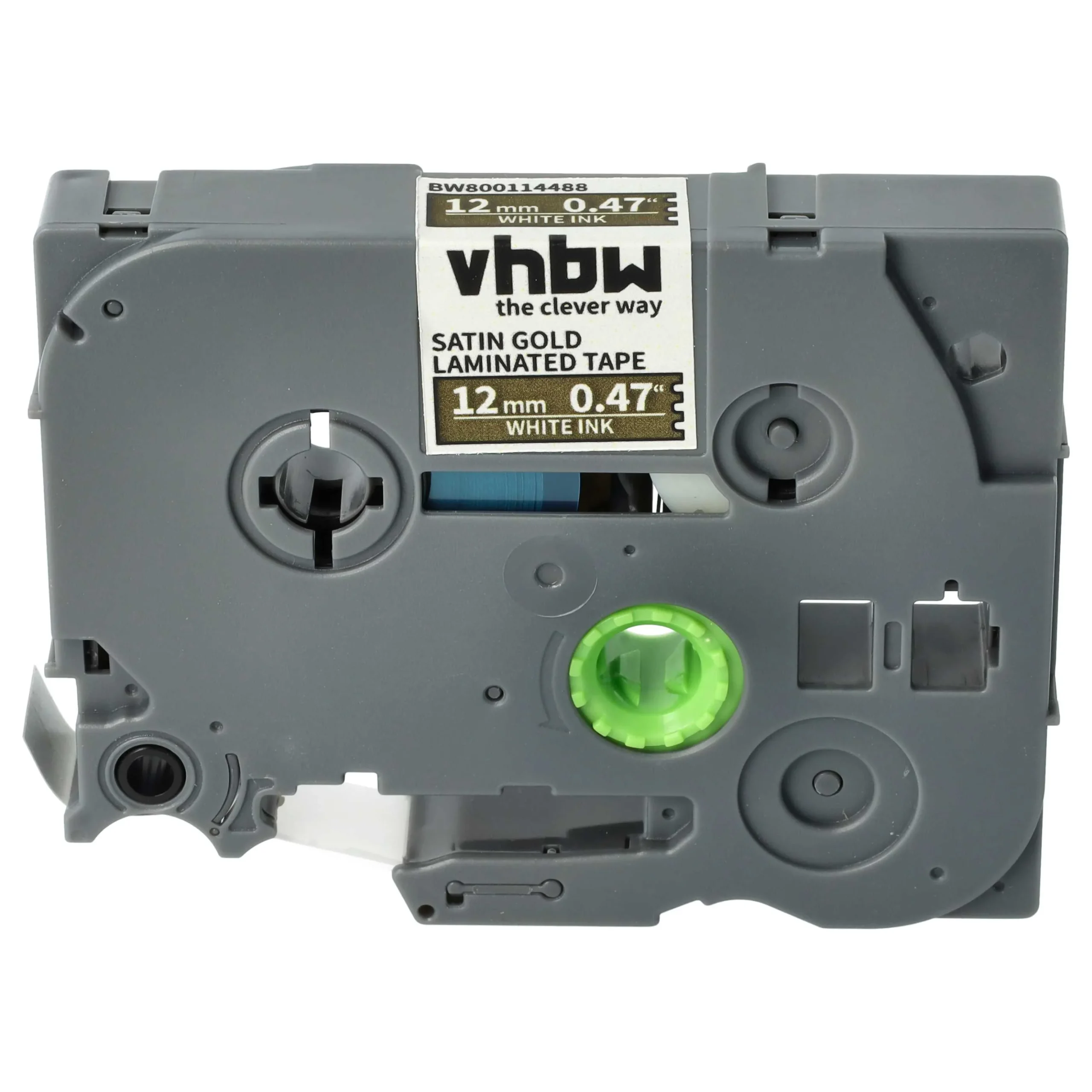 Cassette à ruban remplace Brother TZ-MQ835, TZE-MQ835 - 12mm lettrage Blanc ruban Or satiné, plastique