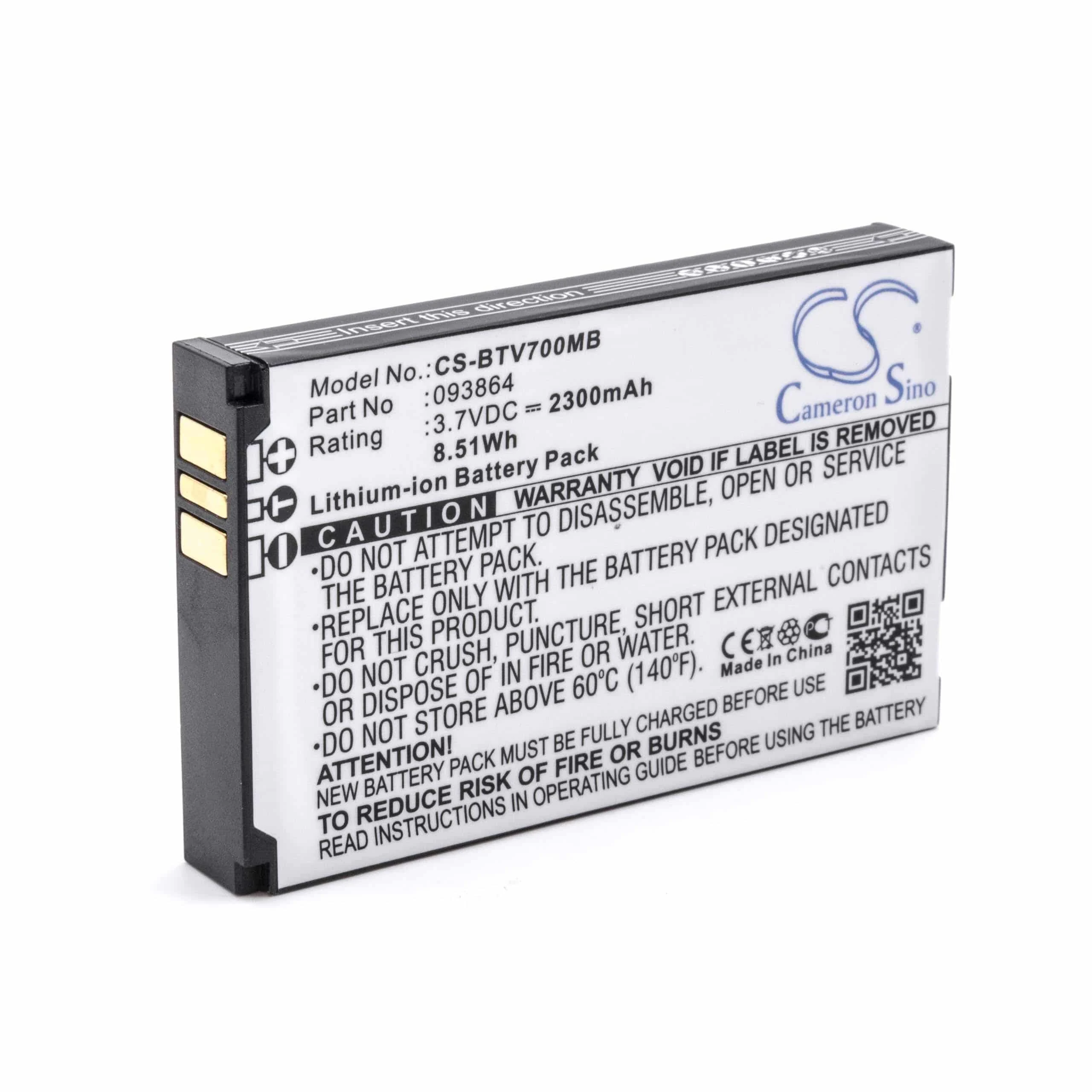 Batterie remplace 093864 pour moniteur bébé Oricom - 2300mAh 3,7V Li-ion