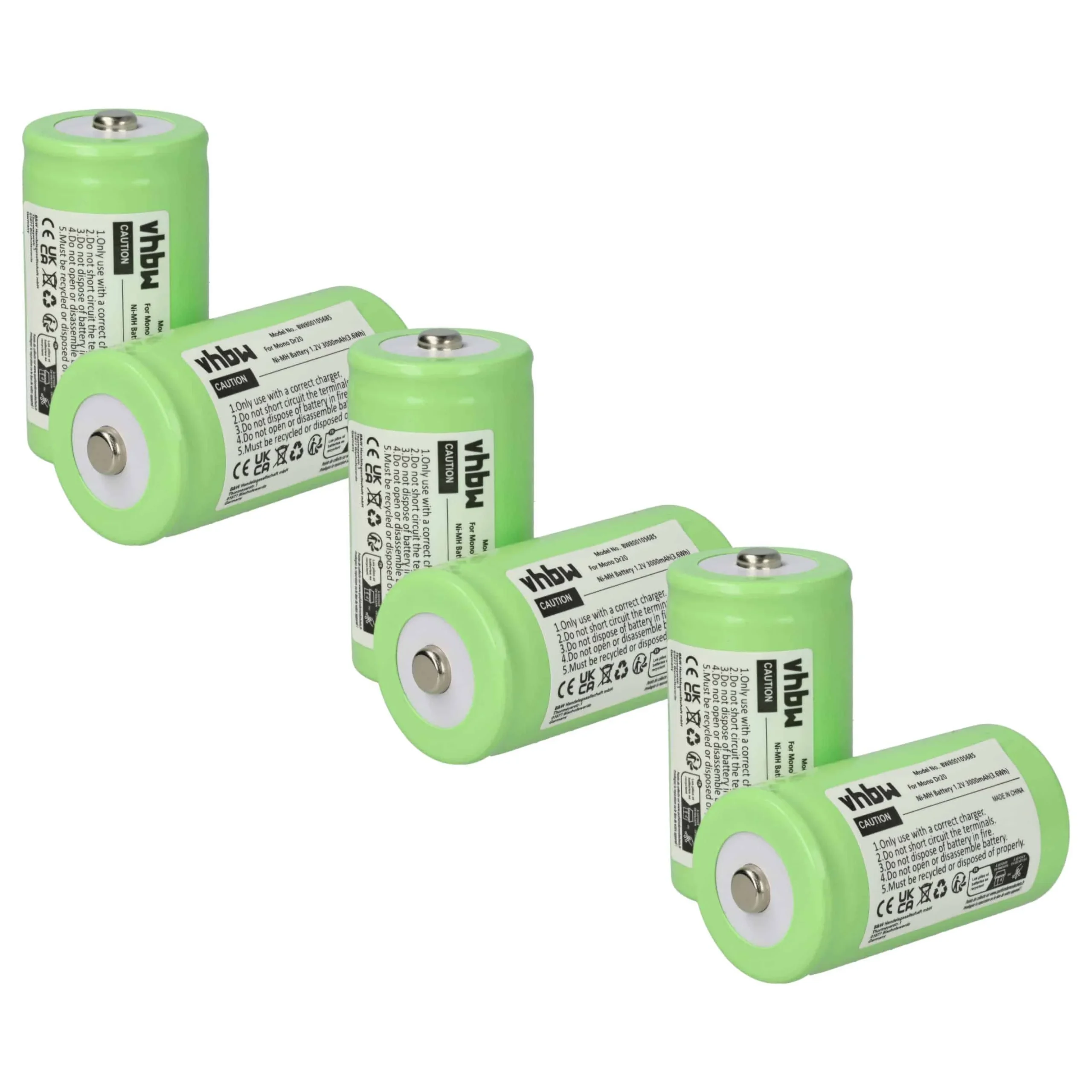 6x Batteries remplace KR20, HR20, Mono D, R20, LR20 pour radio talkie-walkie PerfectPro- 3000mAh 1,2V NiMH