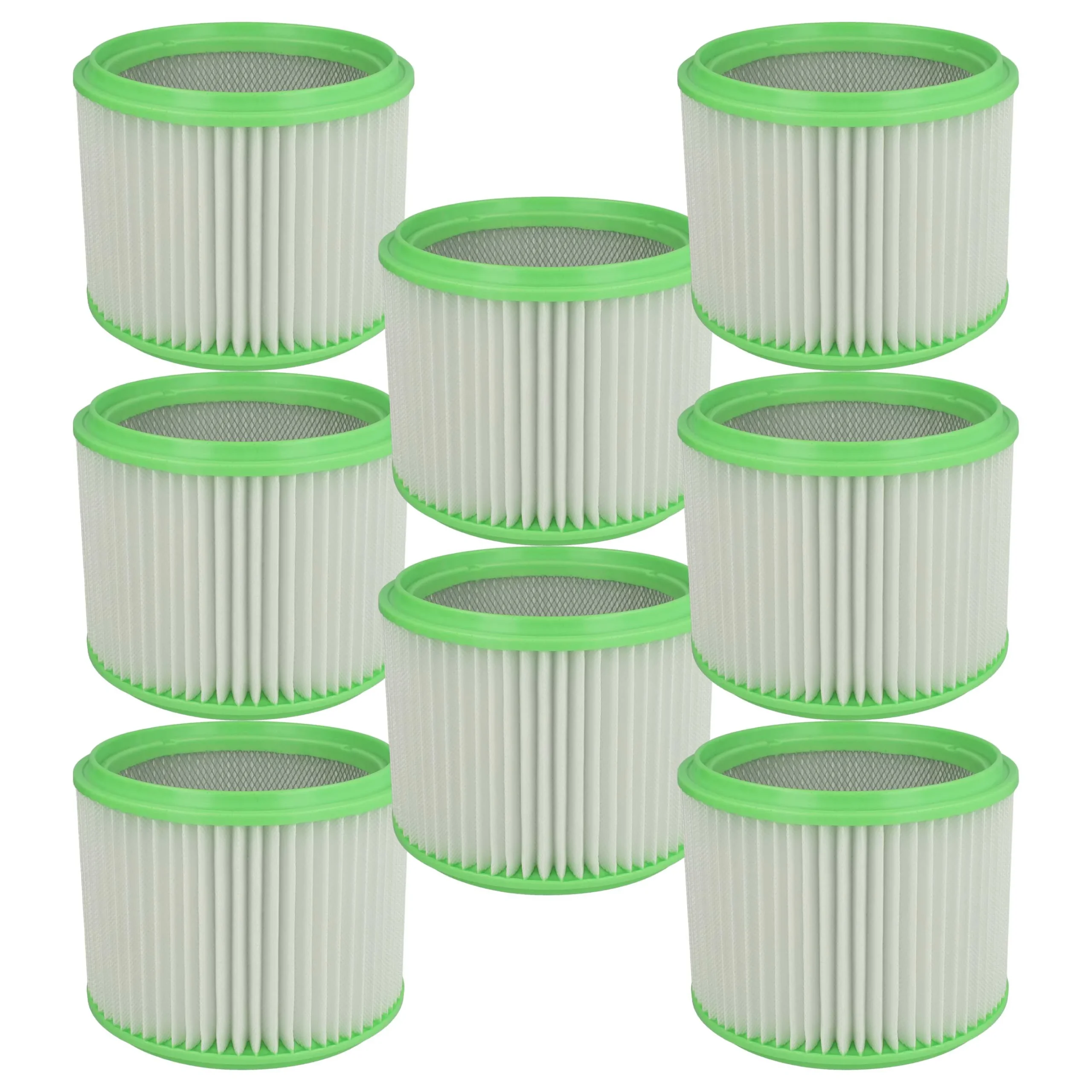8x Filtre remplace Makita 413525 pour aspirateur Gisowatt - Cartouche Filtre, blanc / vert