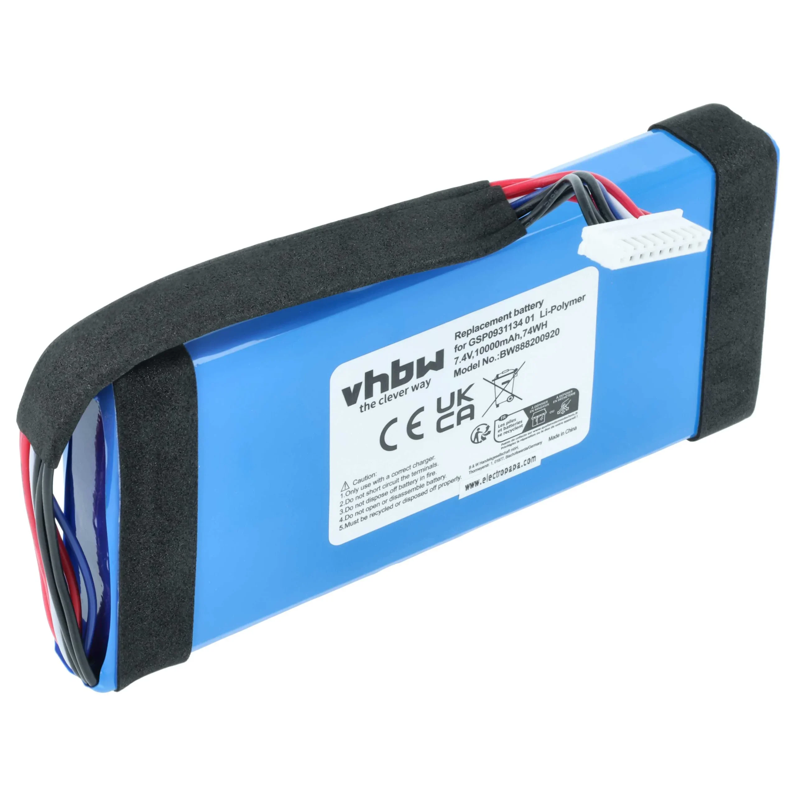 Batterie remplace JBL GSP0931134 01 enceinte JBL - 10000mAh 7,4V Li-polymère