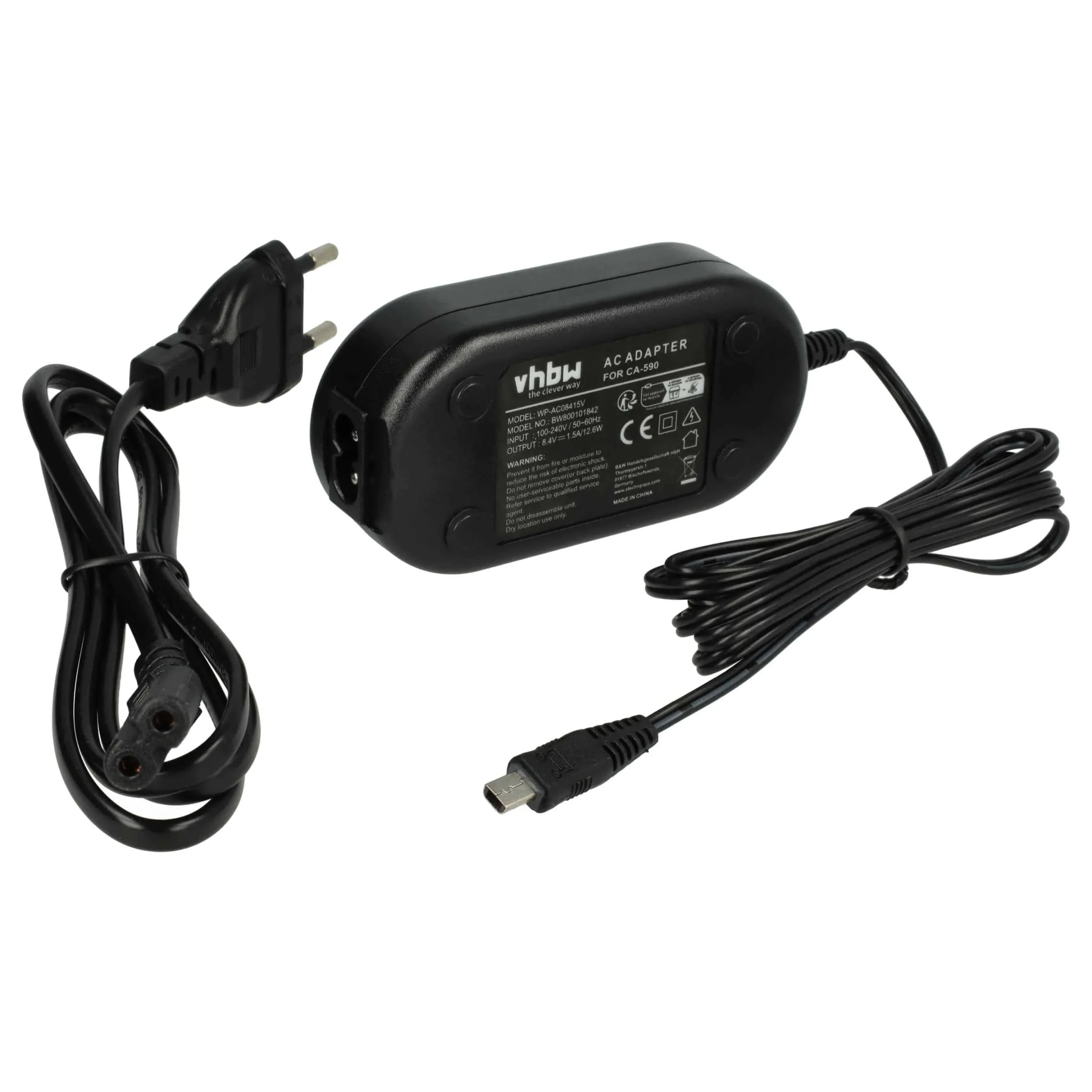 Bloc secteur remplace Canon CA590A, CA-590, CA590E, CA590K, CA-590A, CA-590E, CA590 pour caméra Canon, 2m