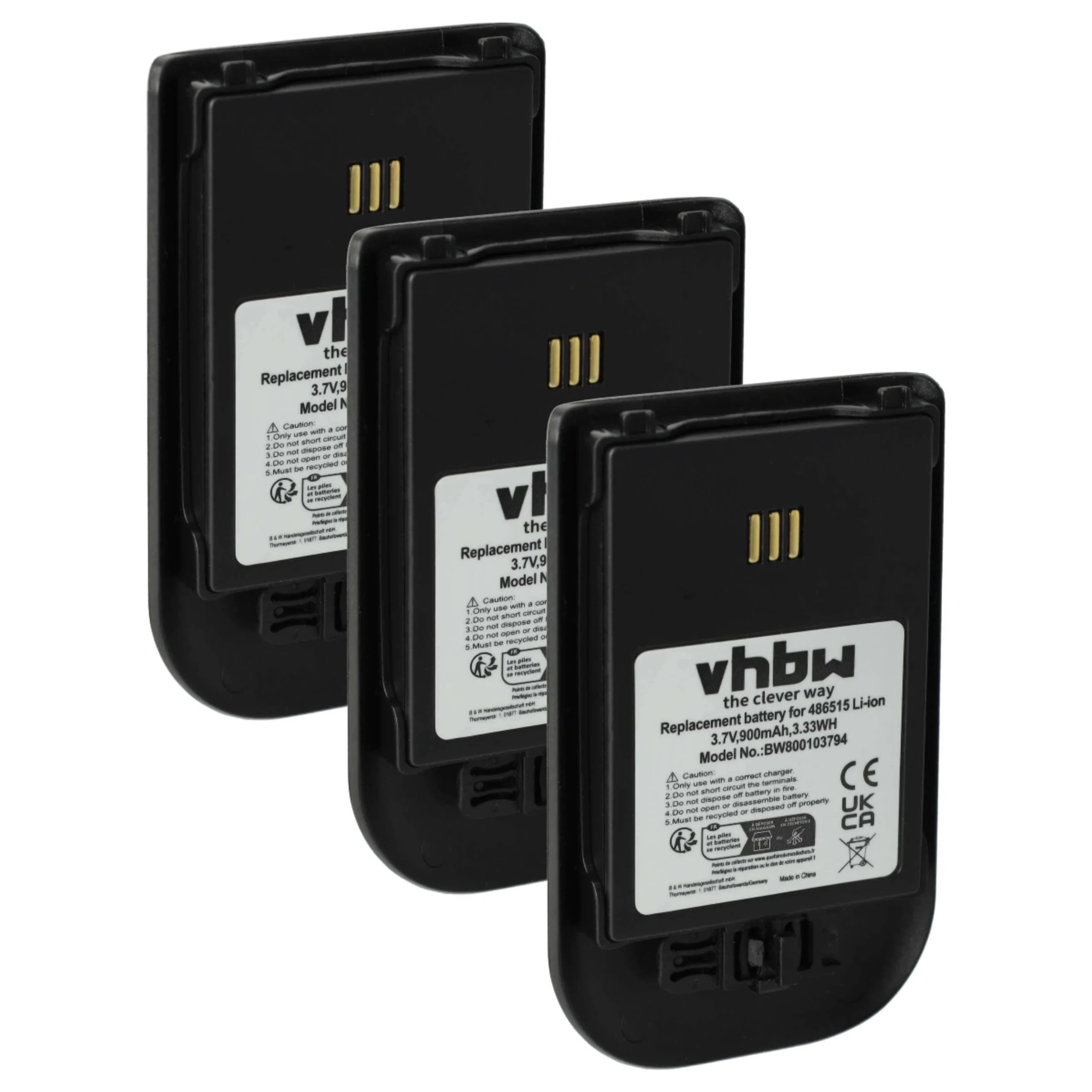 3x Batteries remplace Alcatel 3BN78404AA pour téléphone Ericsson - 900mAh 3,7V Li-ion