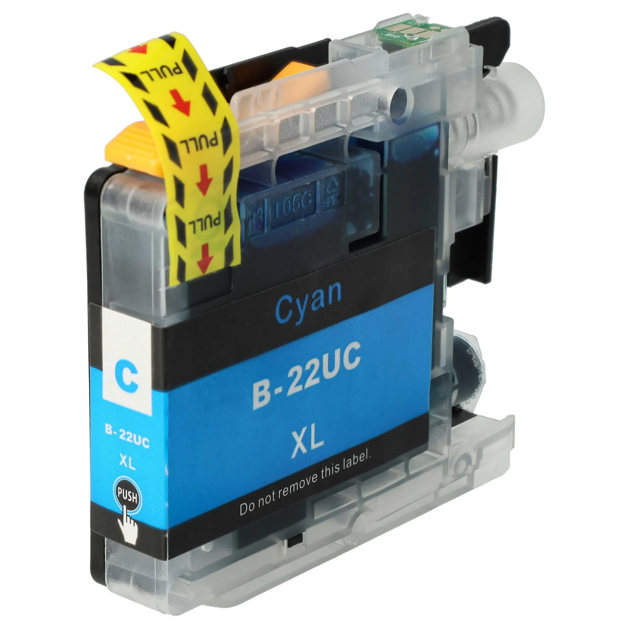 Cartouche remplace Brother LC-22UC, LC-22U C, LC22UC, LC-22UCXL pour imprimante Brother - Cyan 15ml + puce