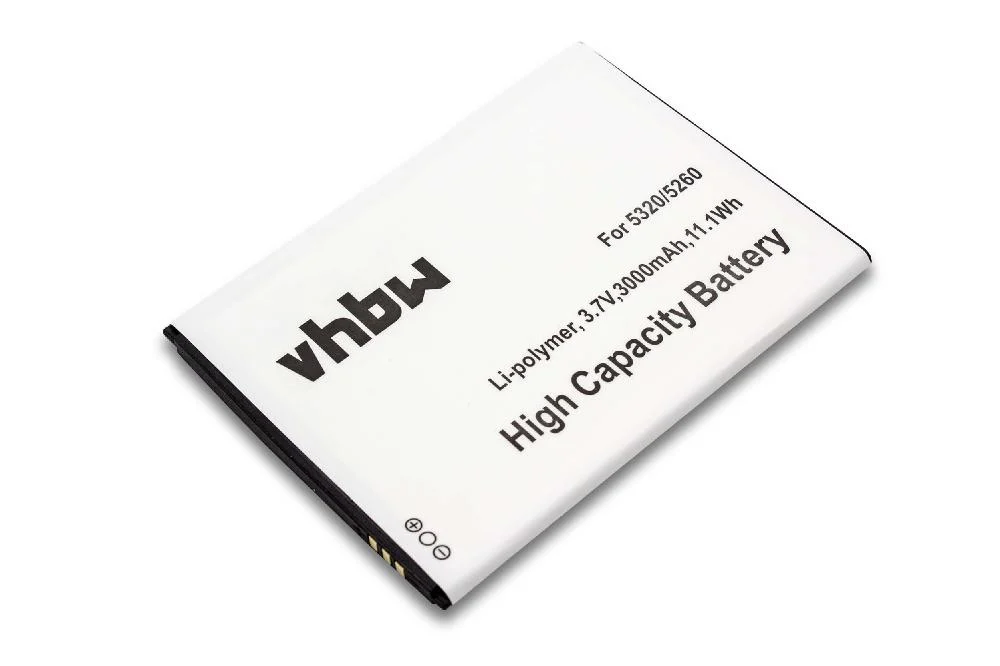 Batterie remplace Wiko 5320, 5320B, 5260 téléphone portable Casper - 3000mAh 3,8V Li-polymère