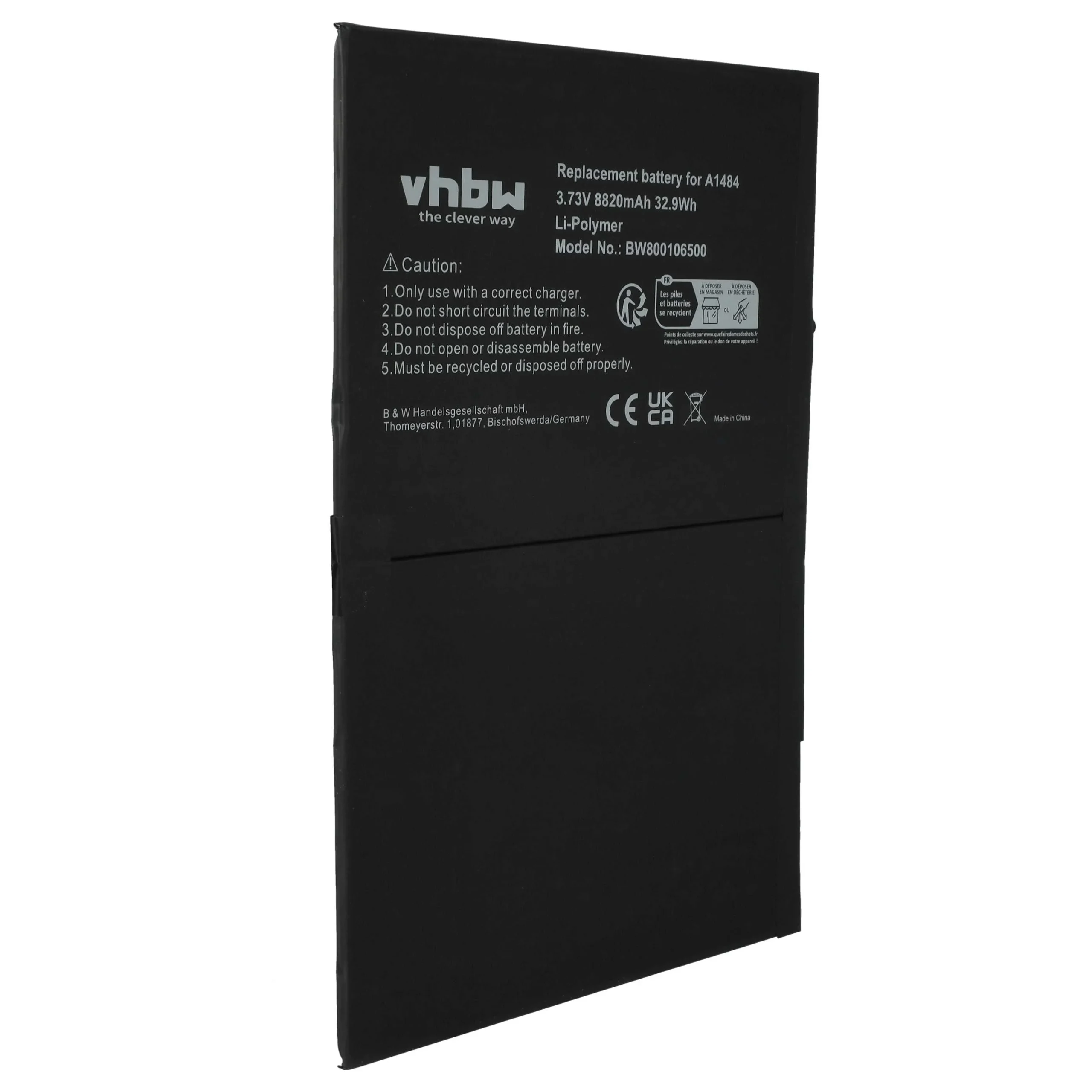 Batterie remplace Apple 6712-6700, A1484 tablette - 8820mAh 3,73V Li-polymère