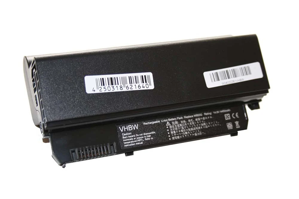 Batterie remplace Dell D044H, W953G, 312-0831 pour ordinateur portable Dell- 4400mAh 14,8V Li-ion, noir
