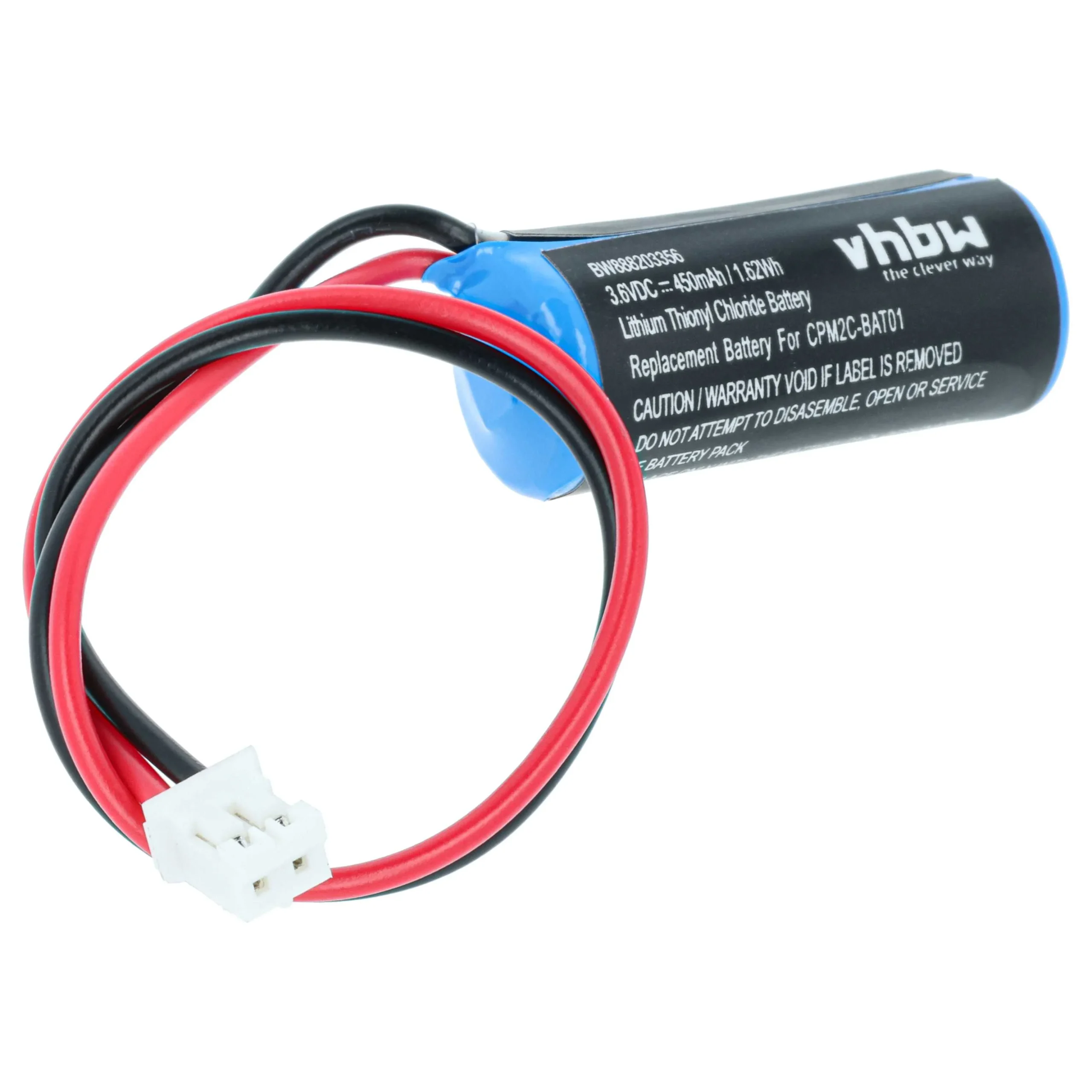 Pile remplace Omron CPM2C-BAT01 pour unité de contrôle - 450mAh 3,6V Li-SOCl2