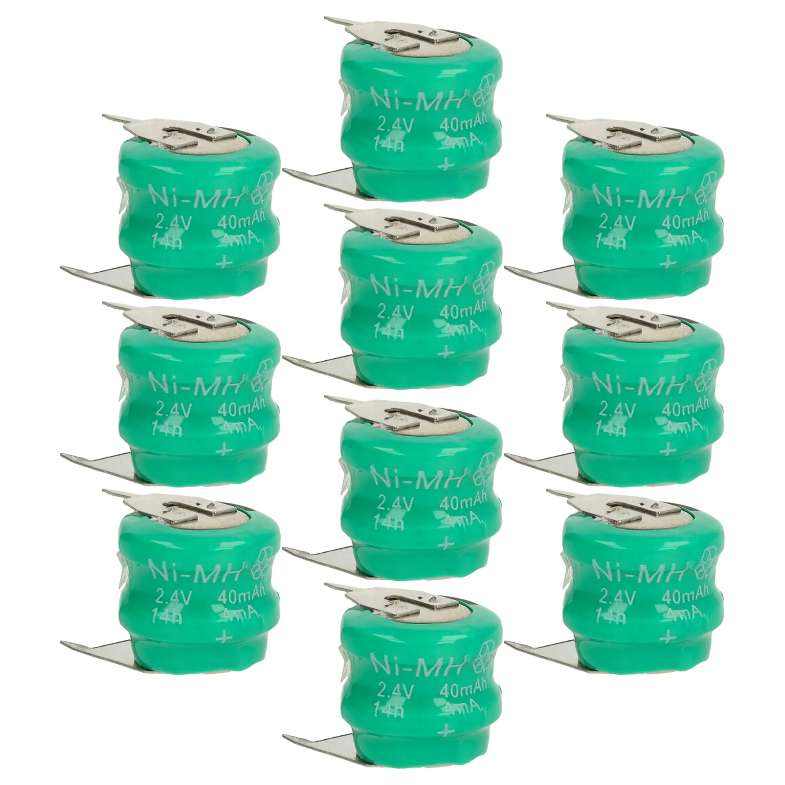 10x Piles bouton de type V40H pour le modélisme et autres - 40mAh 2,4V NiMH