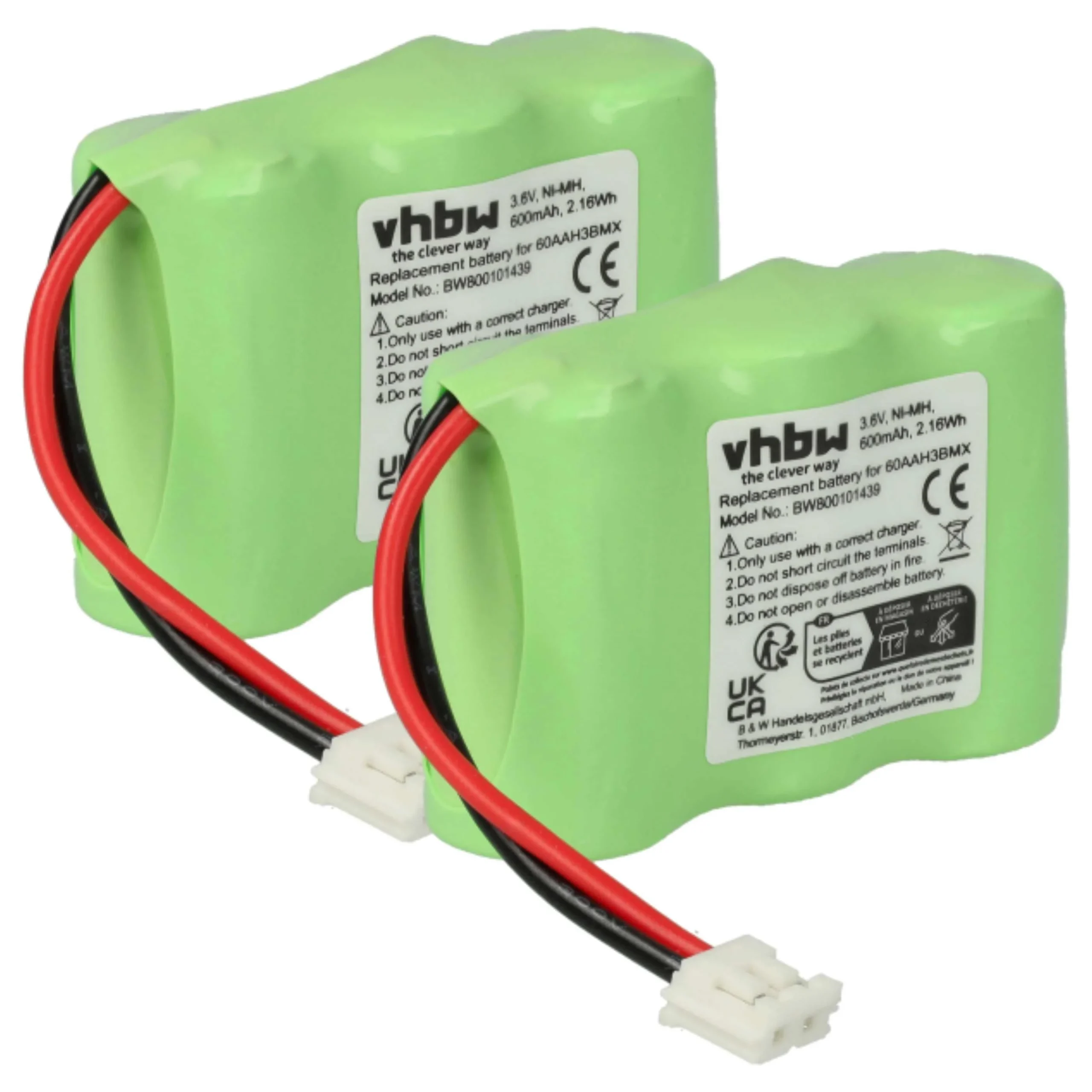 2x Batteries remplace C39453-Z5-C193, HSC22, 60AAH3BMX pour téléphone Telecom Italia - 600mAh 3,6V NiMH