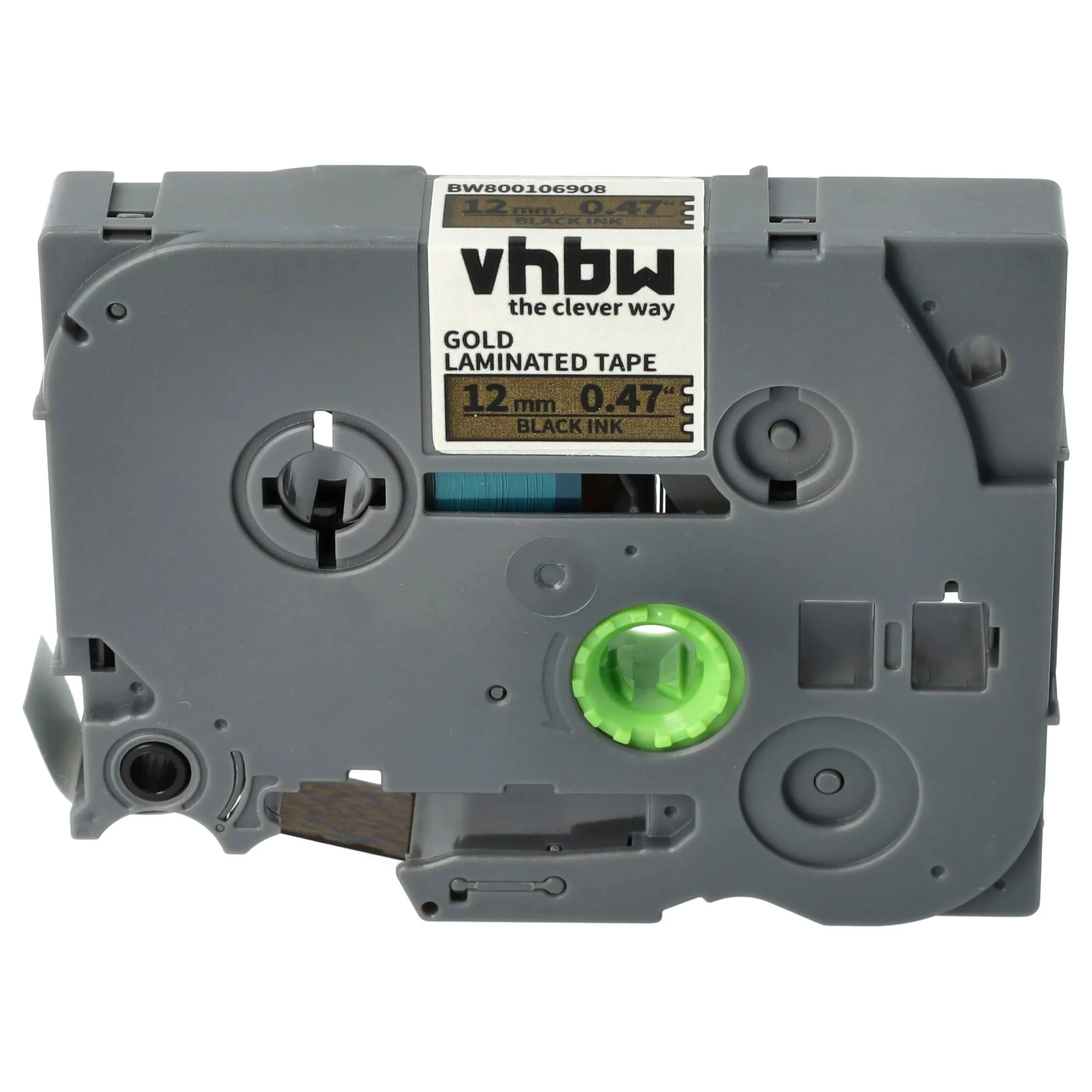 Cassette à ruban remplace TZ-831, TZE-831 - 12mm lettrage Noir ruban Or, plastique