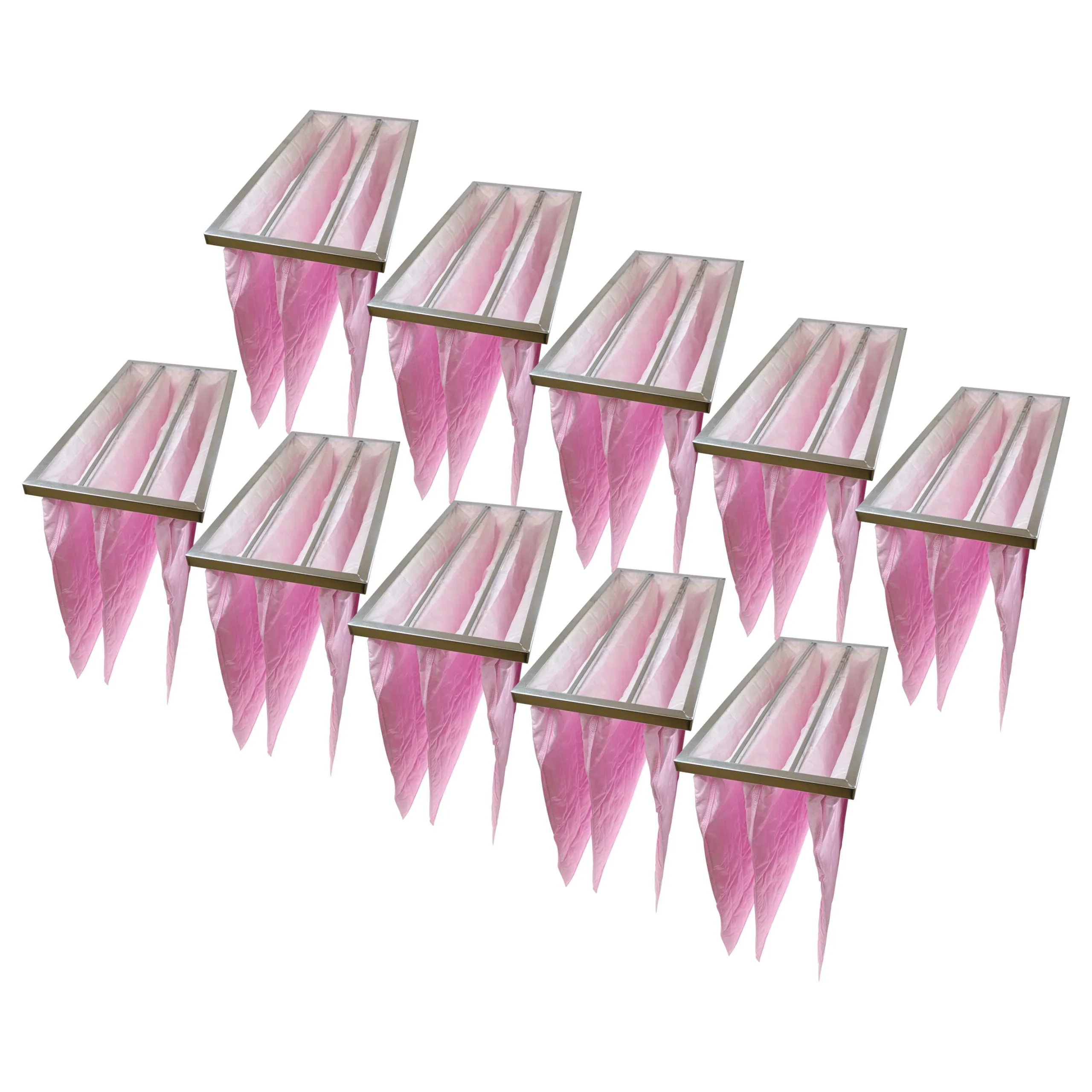 10x Filtres à poches F7 pour climatiseur, système d'aération - 59,5 x 29 x 5,1 cm