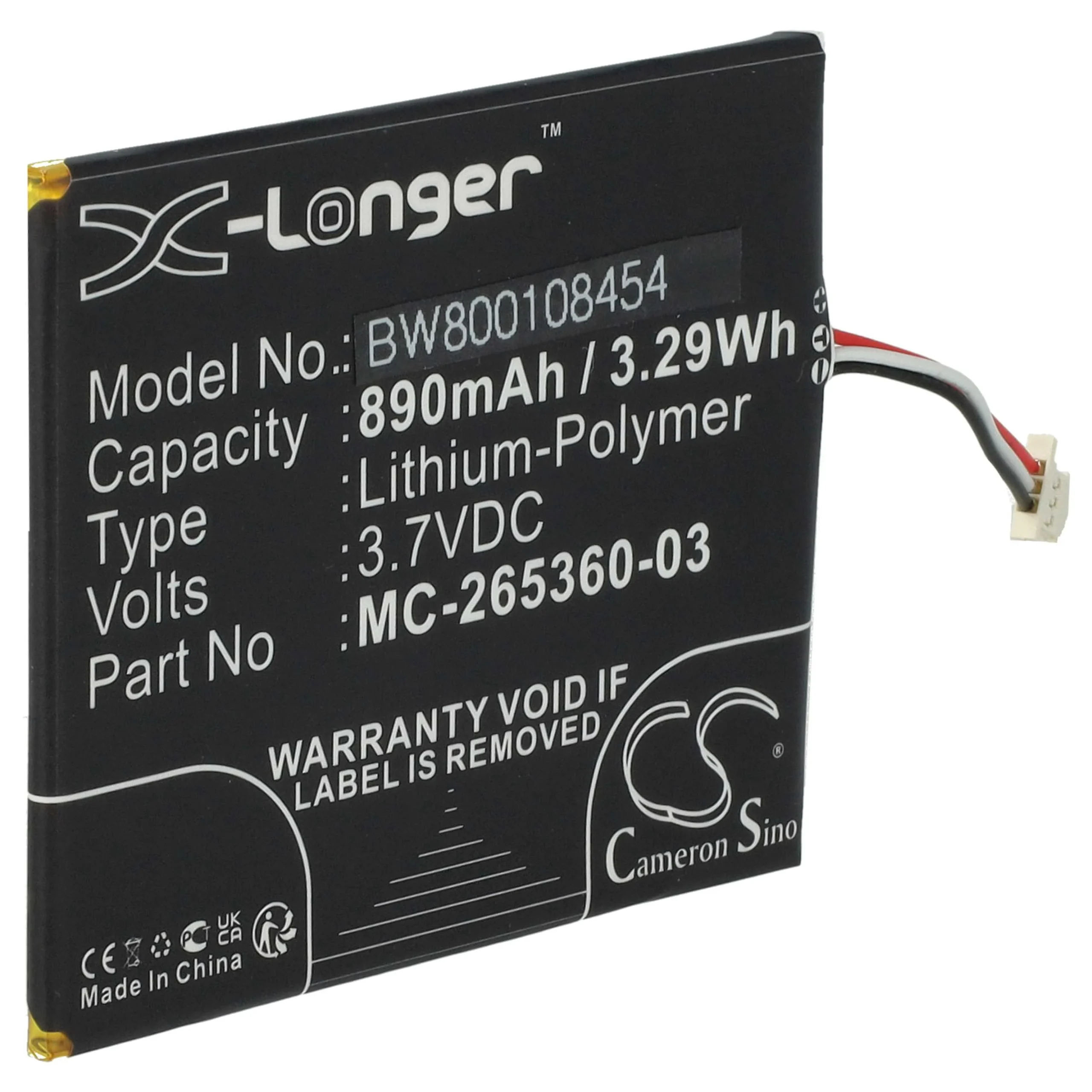 Batterie remplace Amazon MC-265360-03, 58-000083, 58-000151 liseuse ebook - 890mAh 3,7V Li-polymère
