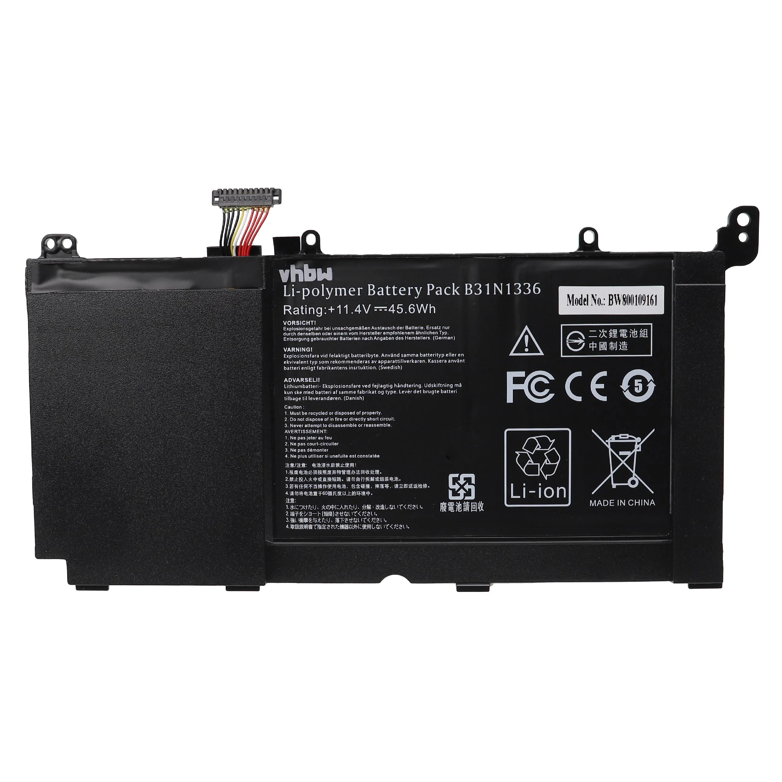 Batterie remplace Asus 0B200-00450100 pour ordinateur portable Asus- 4000mAh 11,4V Li-polymère, noir
