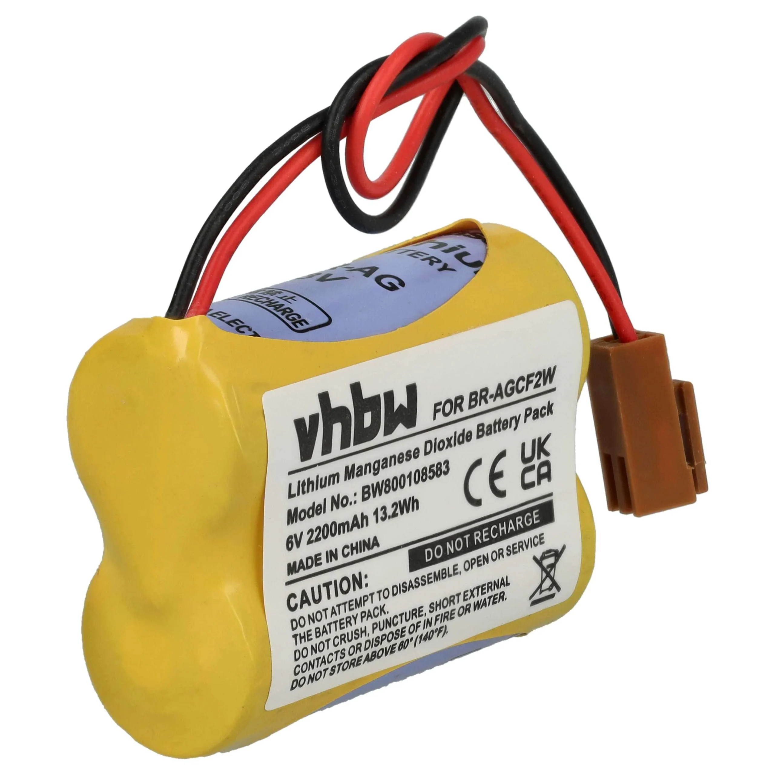 Batterie remplace GE Fanuc BR-ACF2P pour PLC Programmable Logic Controller GE Fanuc - 2200mAh 6V Li-MnO2