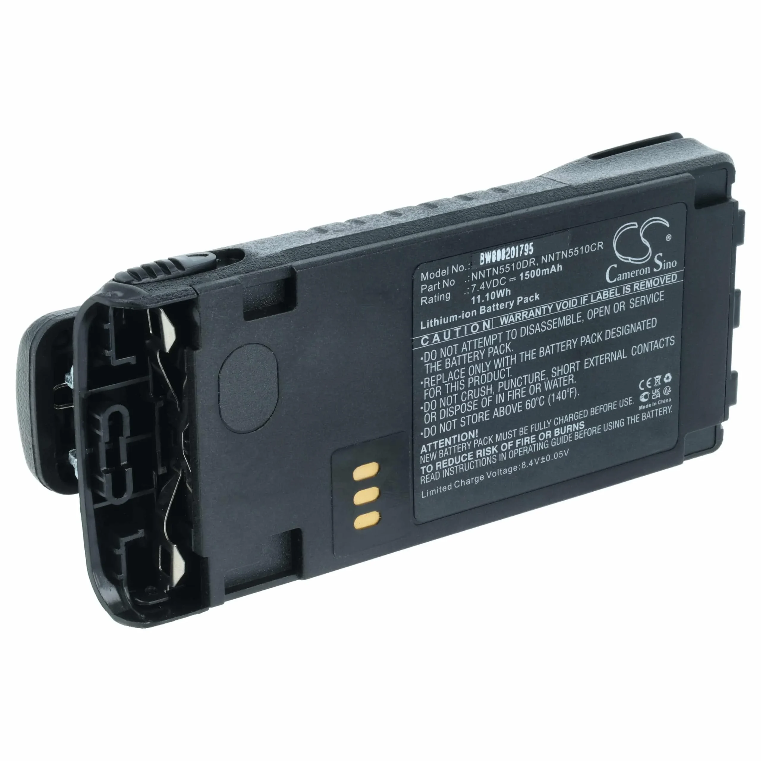 Batterie remplace Motorola NNTN5510, NNTN5510AR pour radio talkie-walkie Motorola- 1500mAh 7,4V Li-ion