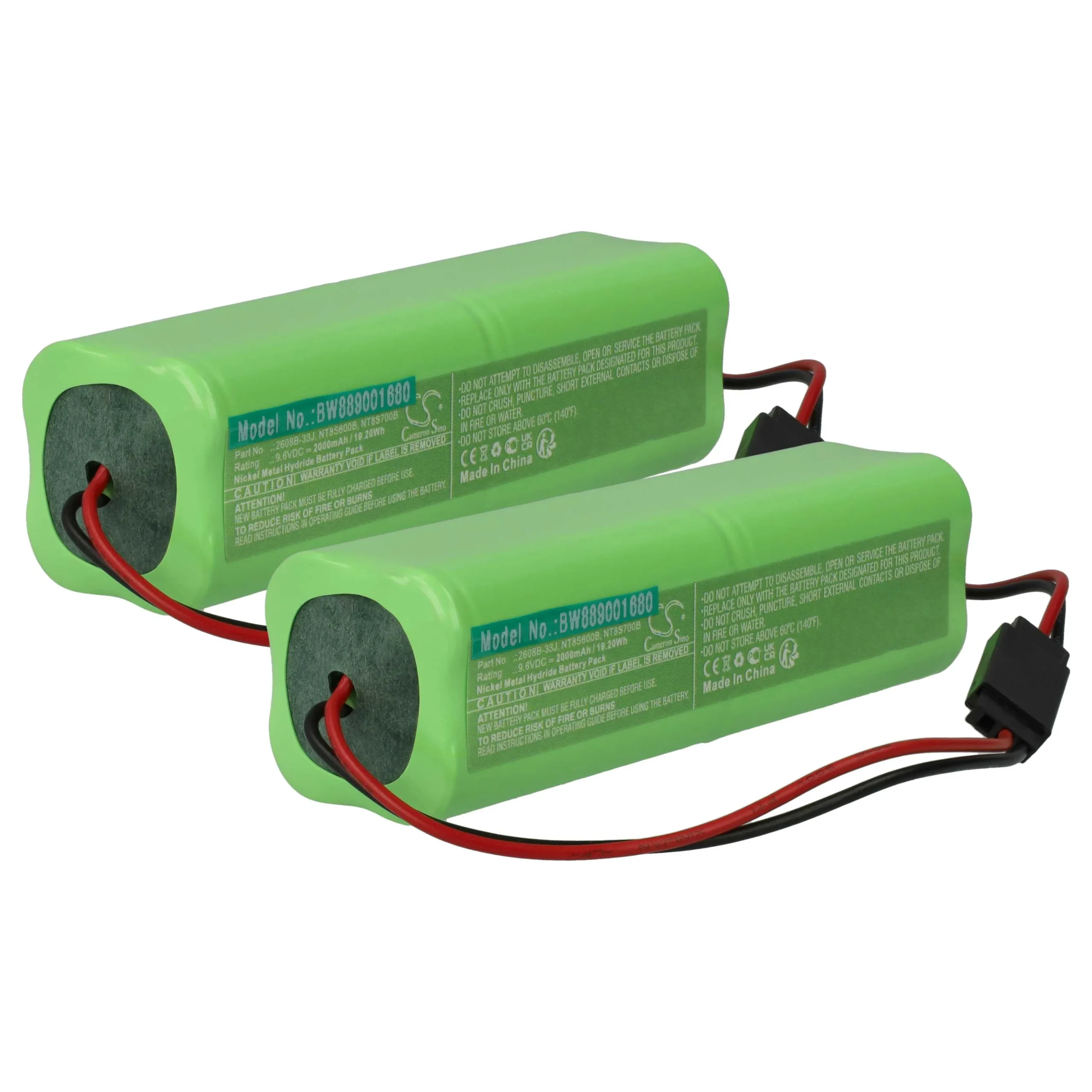 2x Batteries remplace Futaba NT8S700B, NT8S600B, 2608B-33J pour télécommande Futaba- 2000mAh 9,6V NiMH