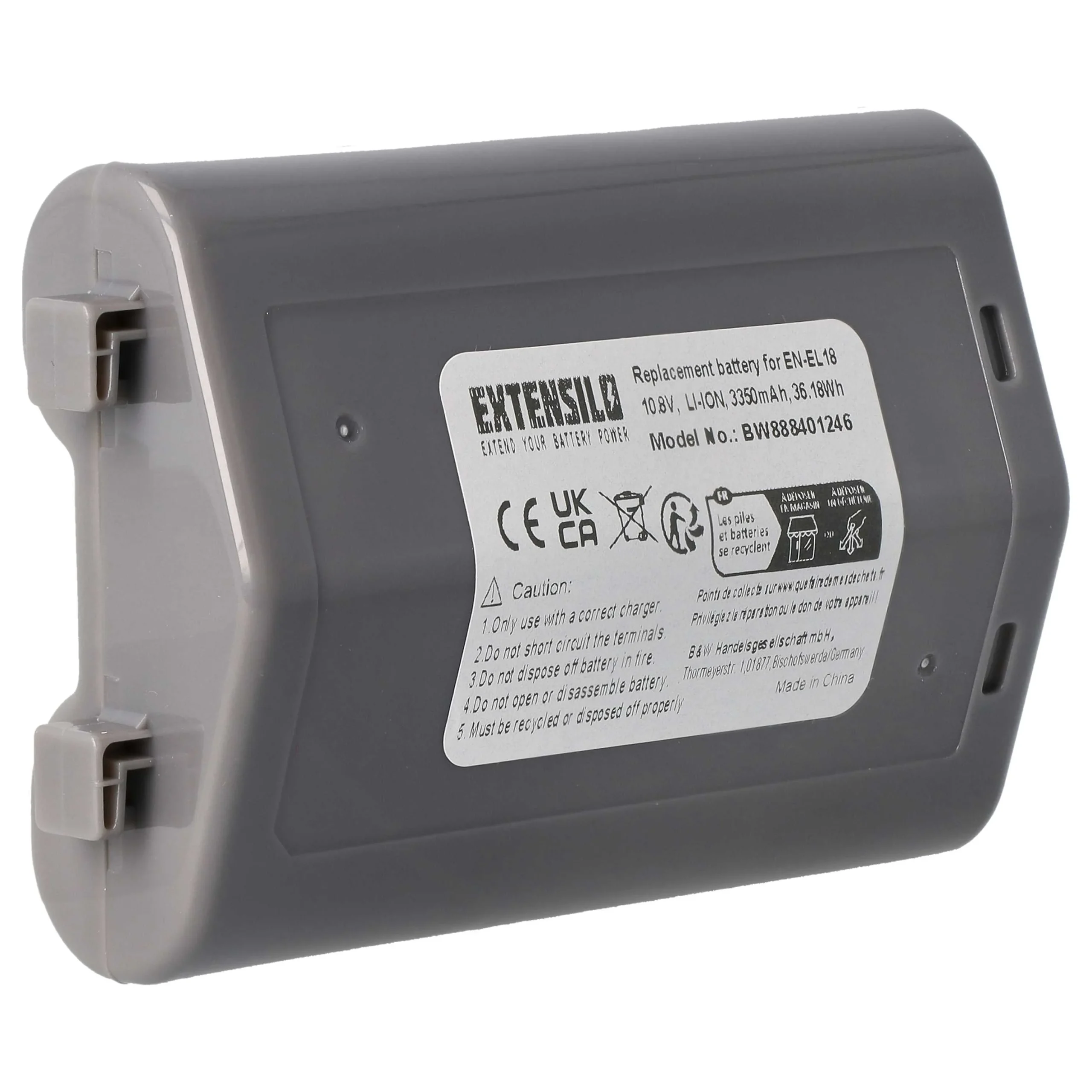Batterie remplace Nikon EN-EL18 pour appareil photo Nikon- 3350mAh 10,8V Li-ion