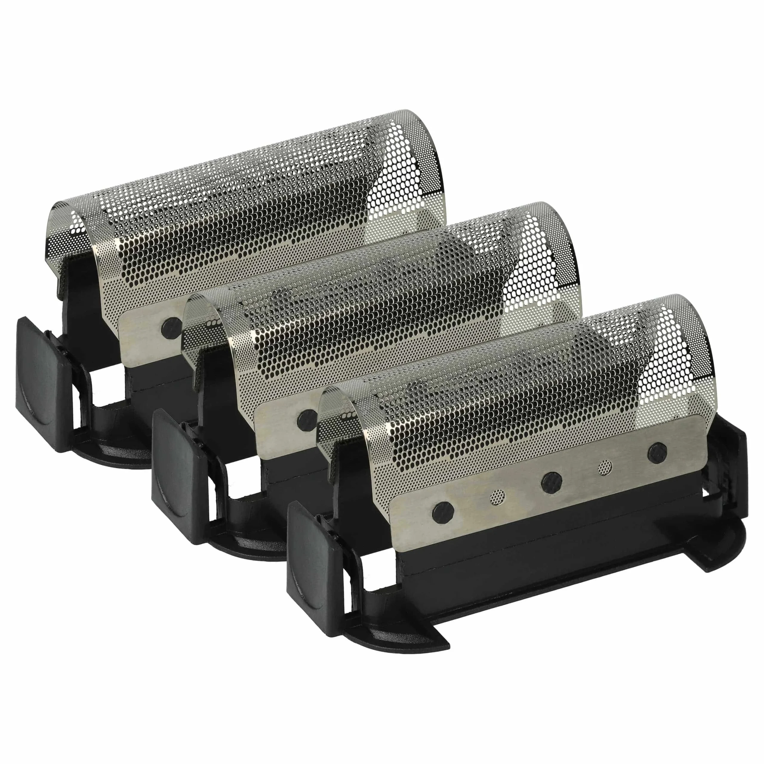 3x Grilles remplace Braun 428, 420, 422 pour rasoir Braun - avec cadre de tête, noir/argenté