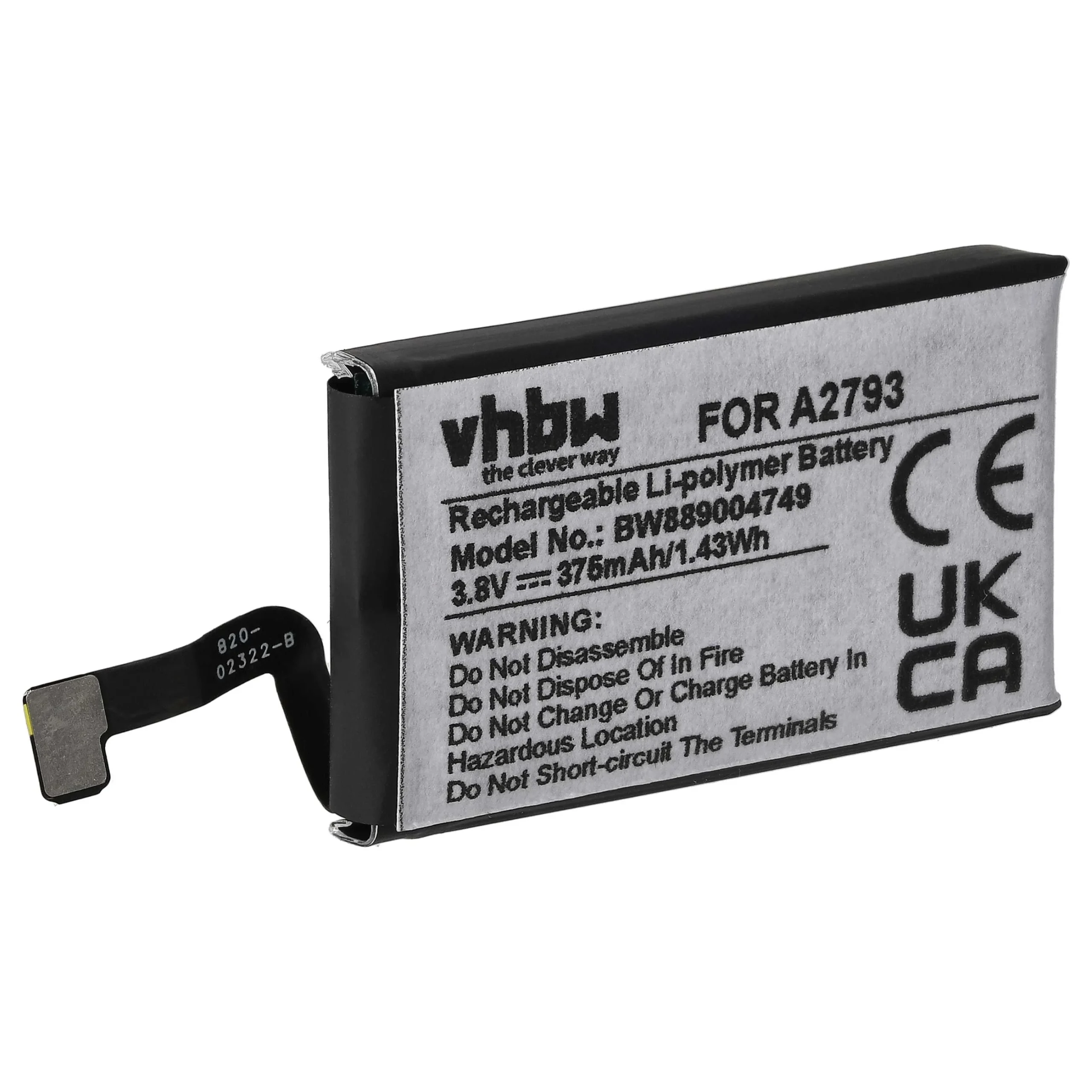 Batterie remplace Apple A2793 casque audio Apple - 375mAh 3,8V Li-polymère