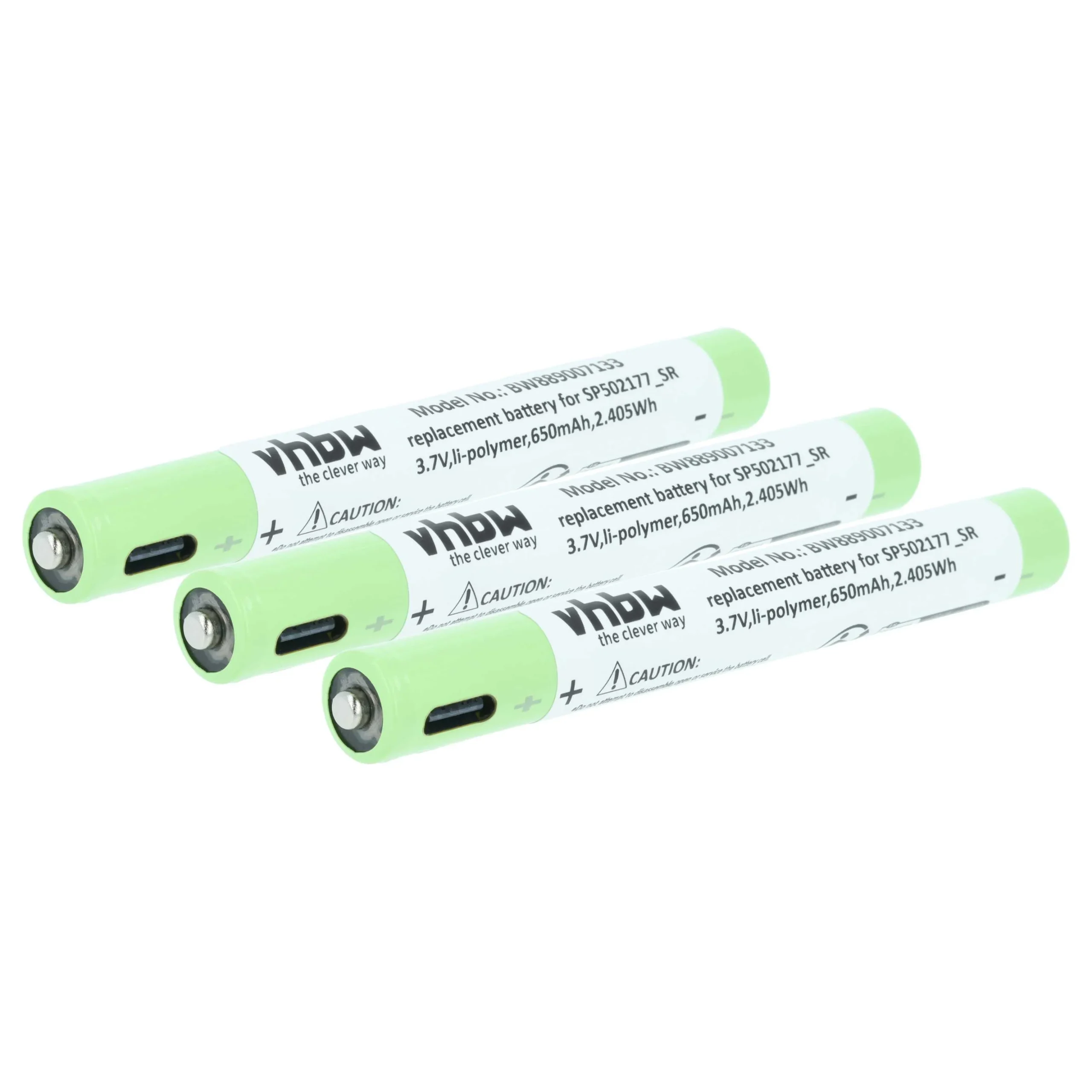 Batterie (3 pcs.) remplace Ledlenser SP502177_SR lampe de poche Ledlenser - 650mAh 3,7V Li-polymère
