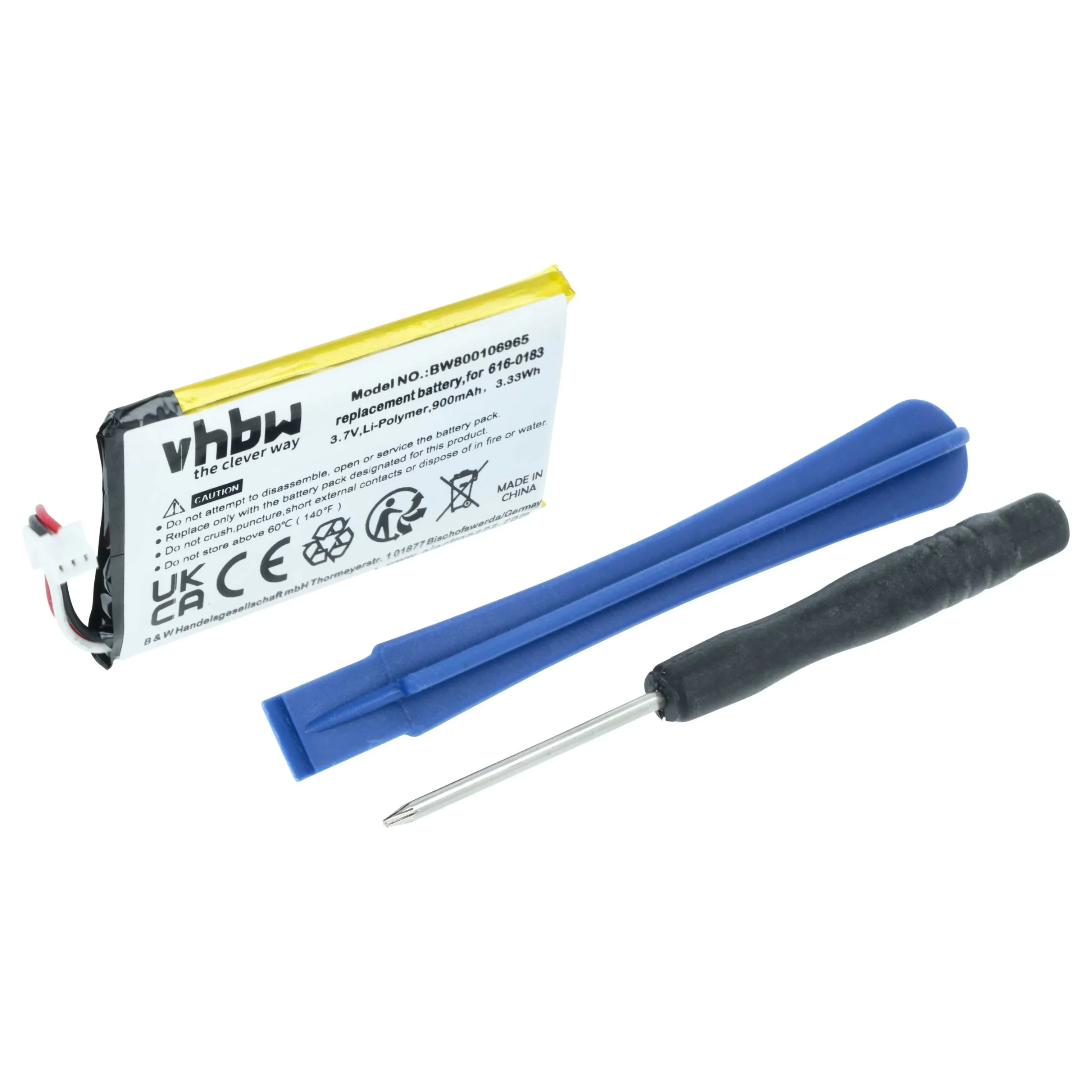 Batterie remplace Apple 616-0206, 616-0183 pour lecteur MP3 Apple - 900mAh 3,7V Li-ion