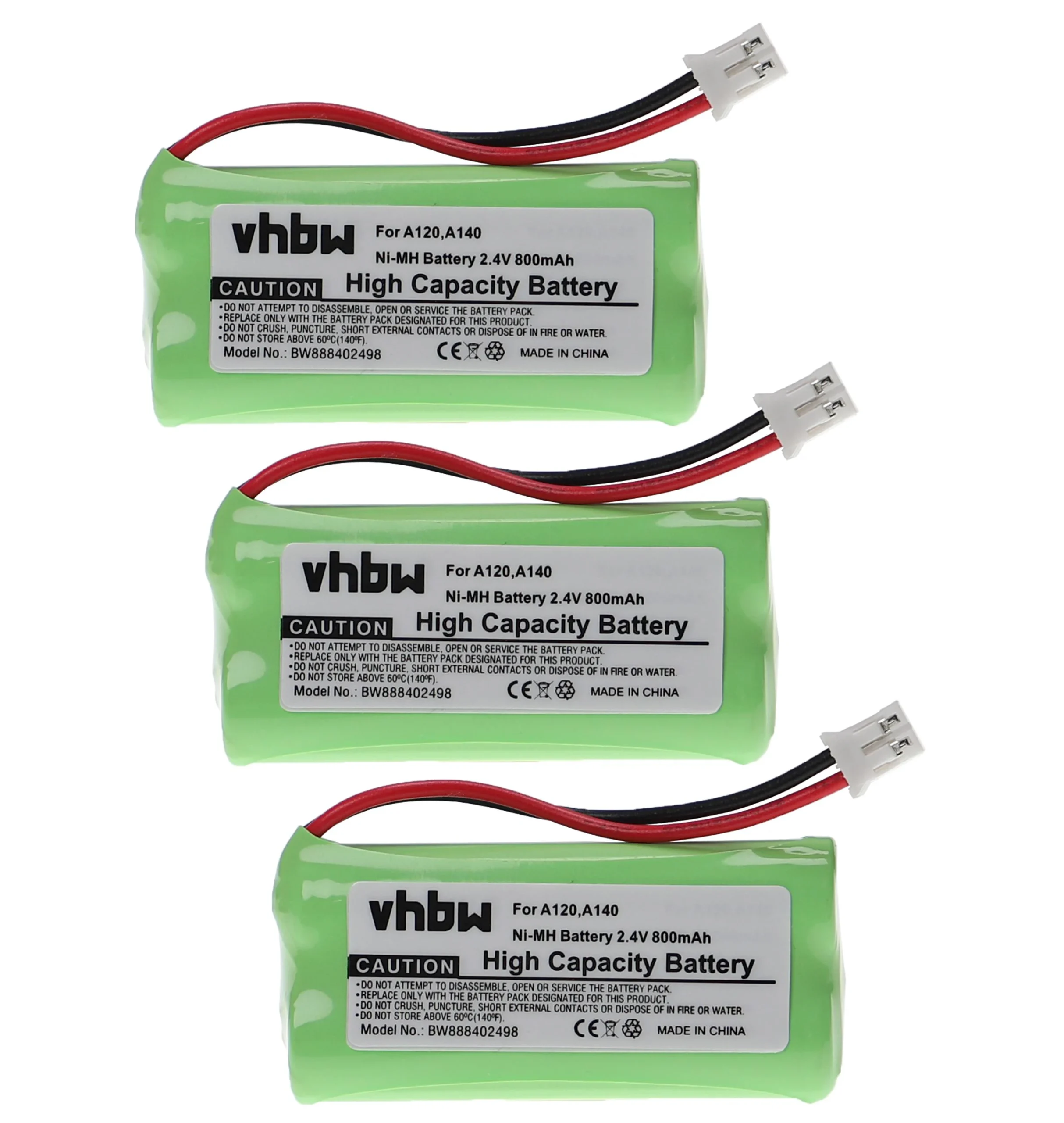 3x Batteries remplace 55AAAHR2BMX, 220436C1, 41AAAH2BMX, 220382C1 pour téléphone T-Com - 800mAh 2,4V NiMH