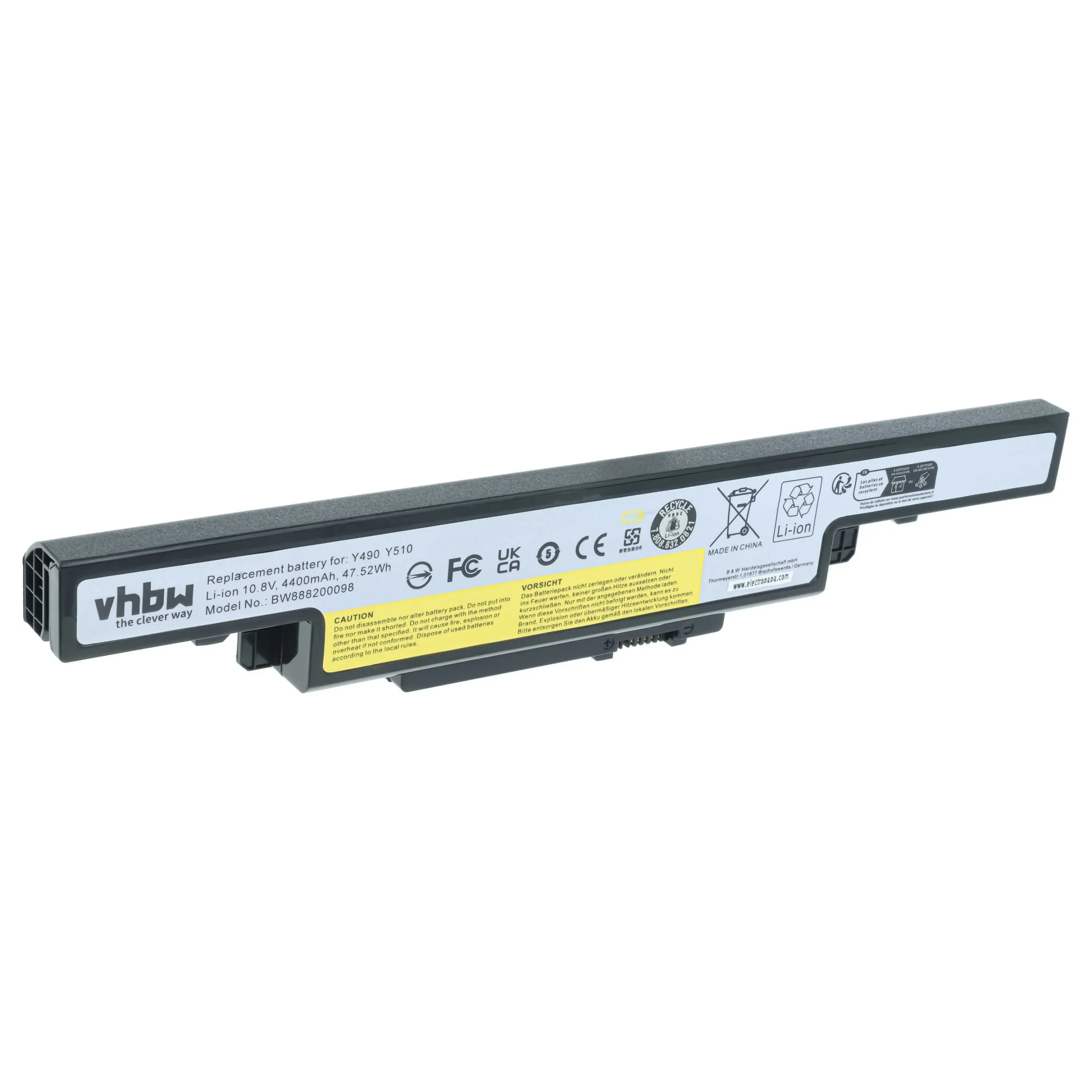 Batterie remplace Lenovo 3INR19/66-2, 3ICR19/65-2 pour ordinateur portable Lenovo- 4400mAh 10,8V Li-ion, noir
